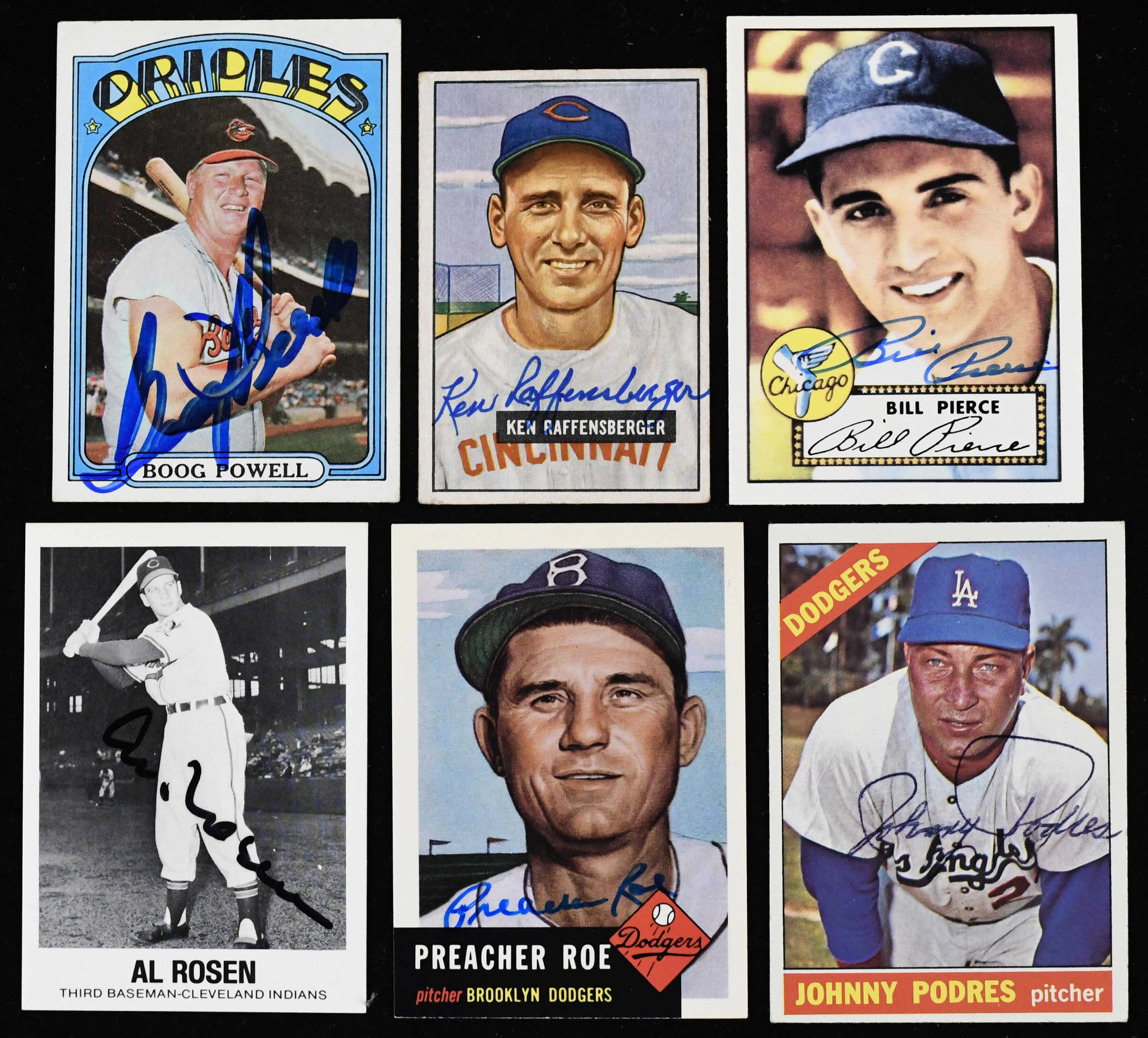 "Lot of (113) signed baseball cards from 1951 into the 1990s (GD-NM/MT)