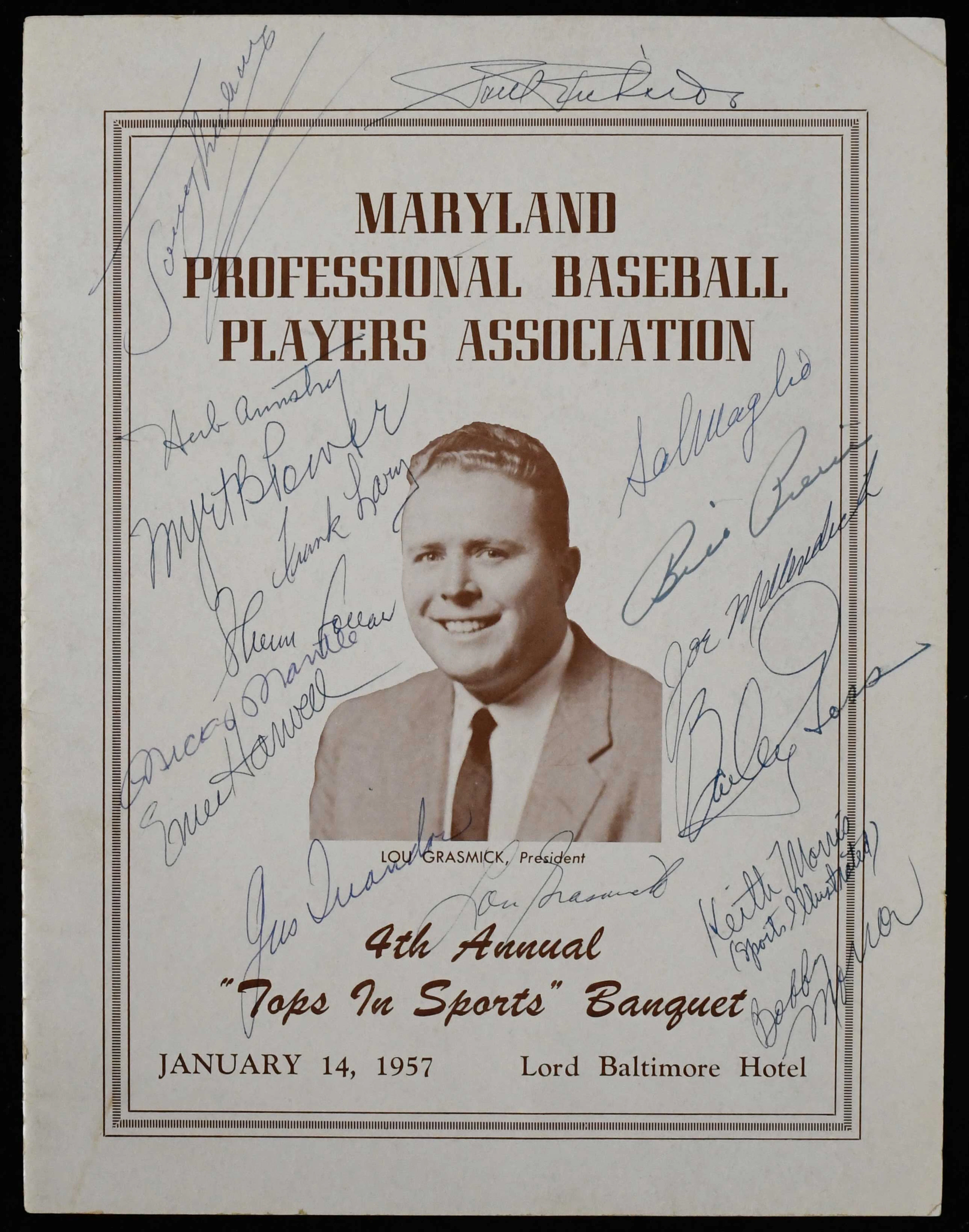 "1957 Maryland Pro Baseball Players Association banquet...