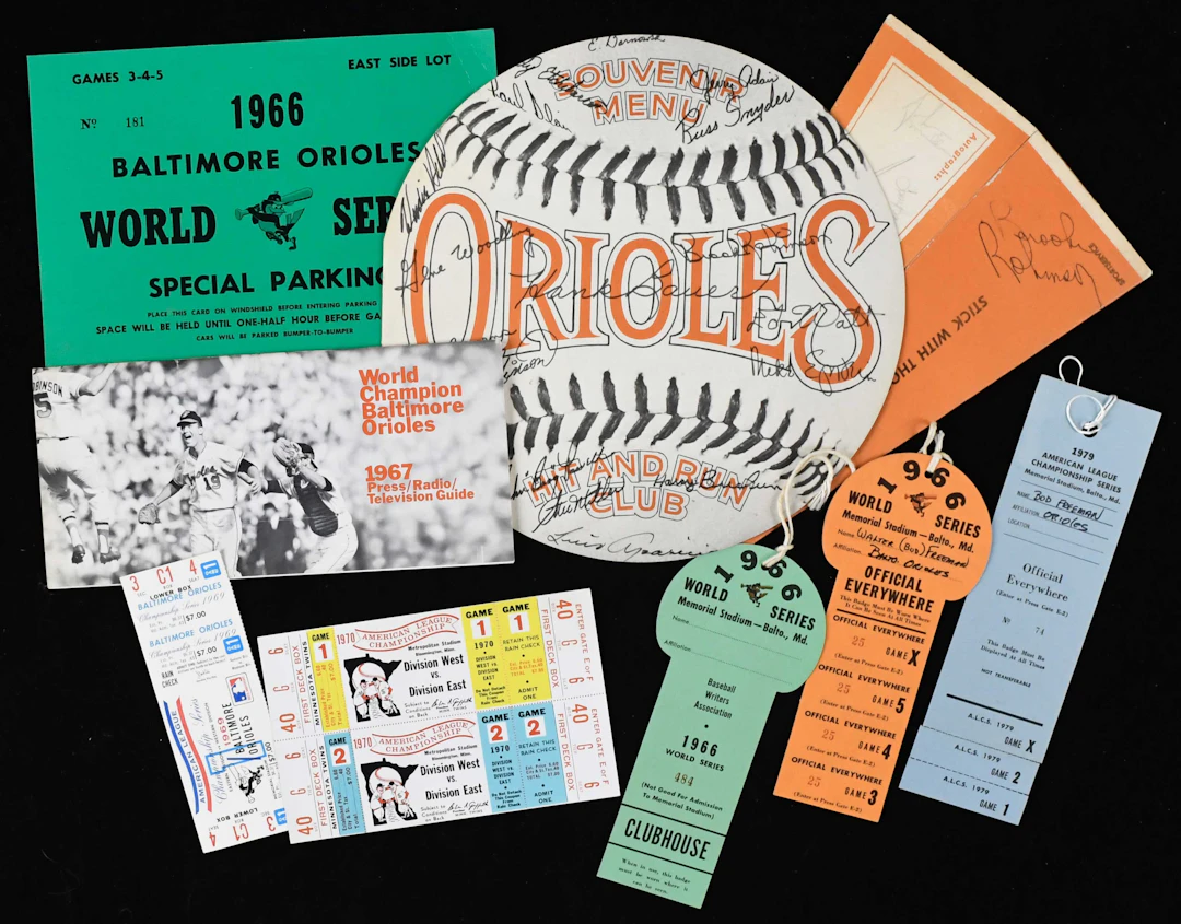 "Lot of Baltimore Orioles memorabilia and tickets from 1966-1996 (GD-NM)