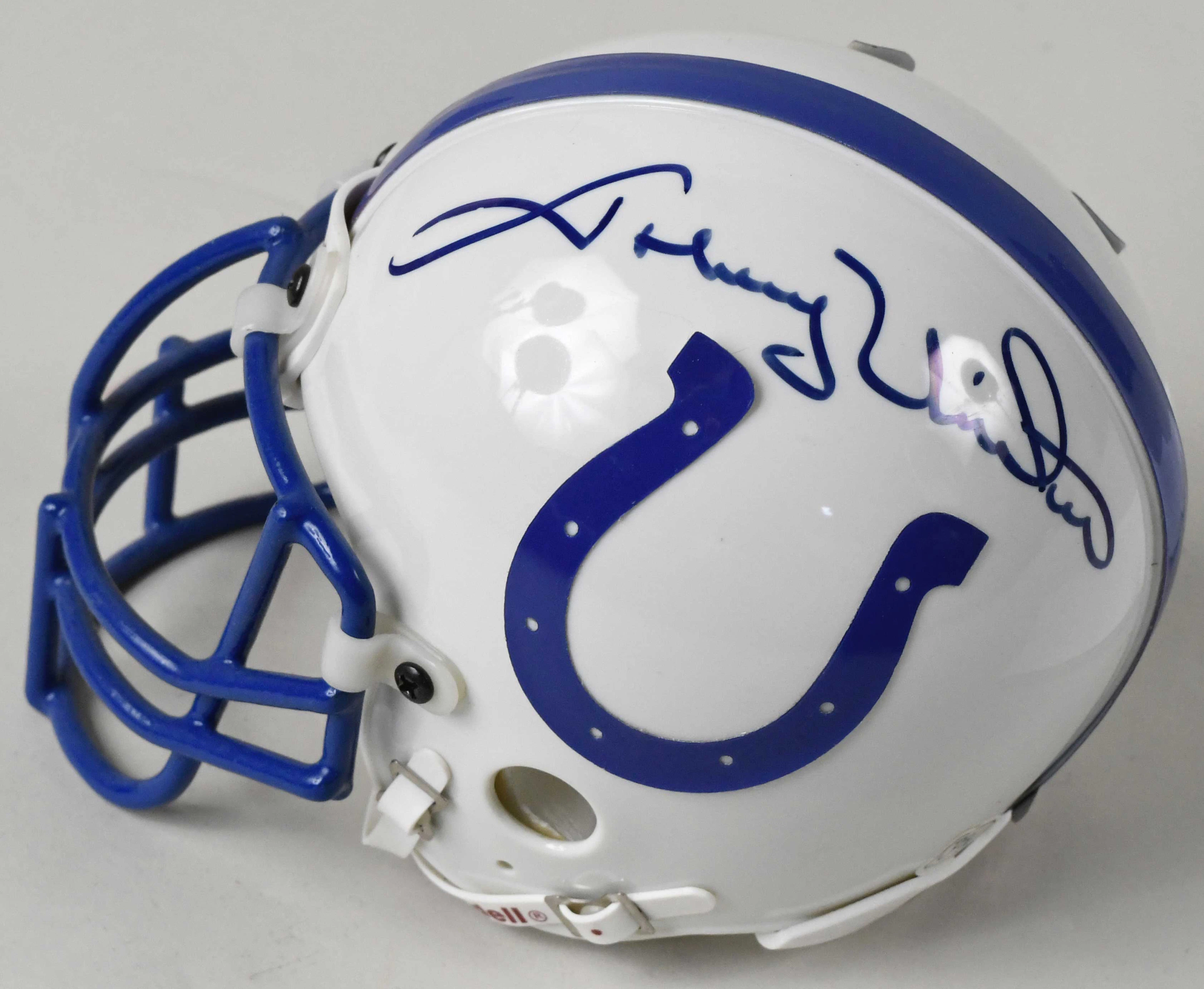 Johnny Unitas signed Baltimore Colts mini helmet - UDA (NM)