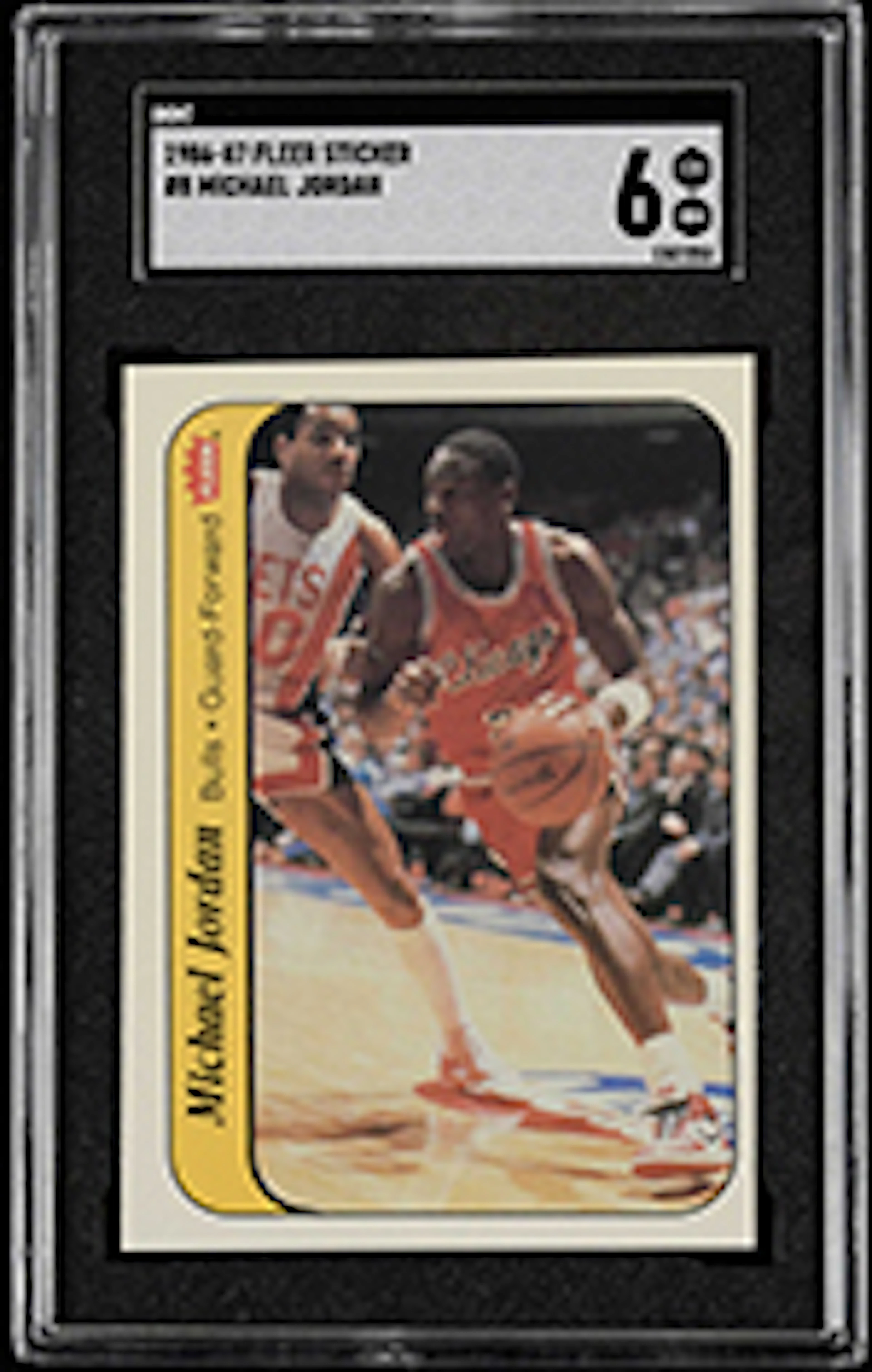 "1986-87 Fleer ""Stickers"" #8 Michael Jordan graded SGC 6 (EX/NM)