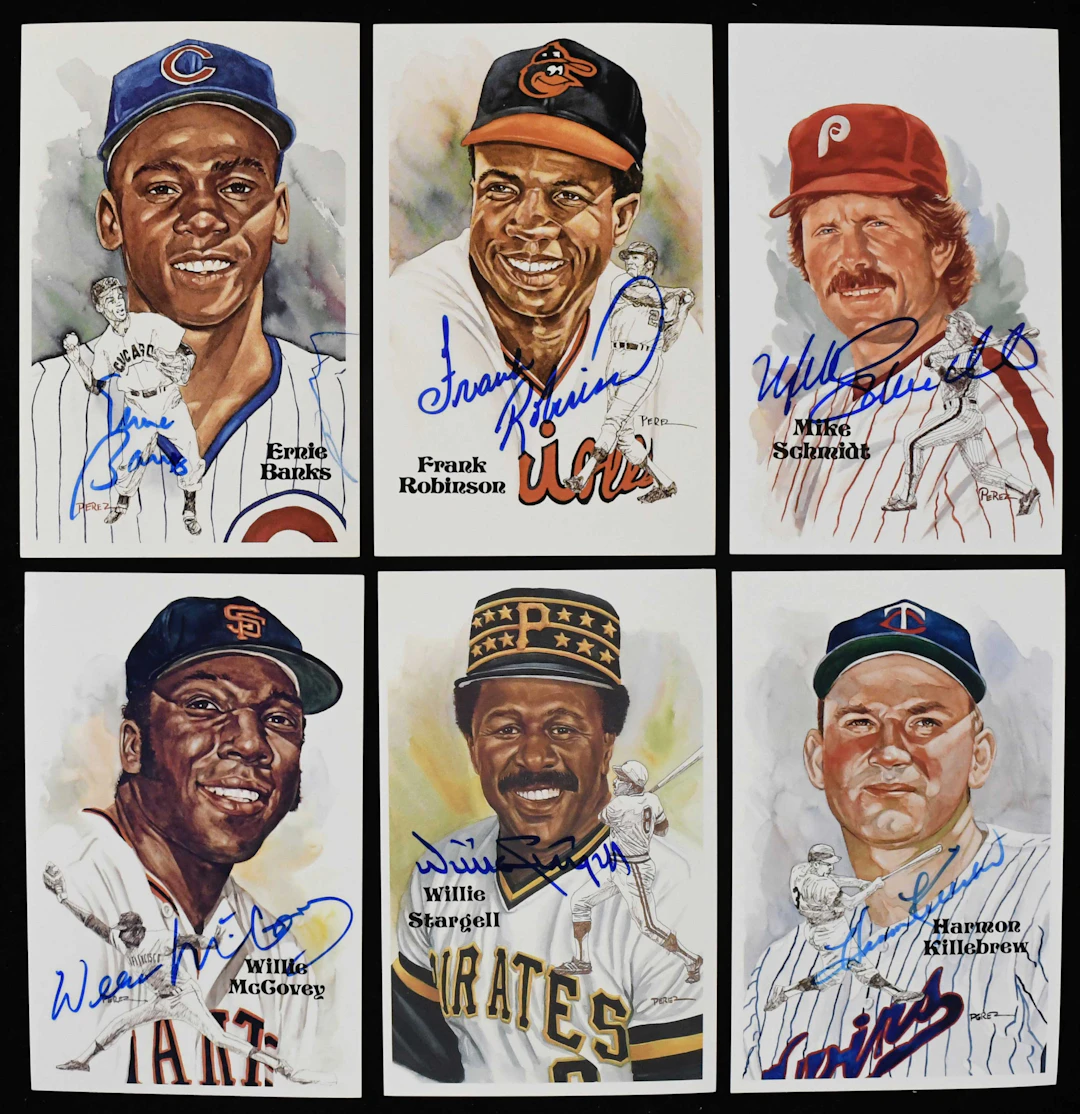 "Lot of (7) 500 Home Run Hitter autographed Perez-Steele...
