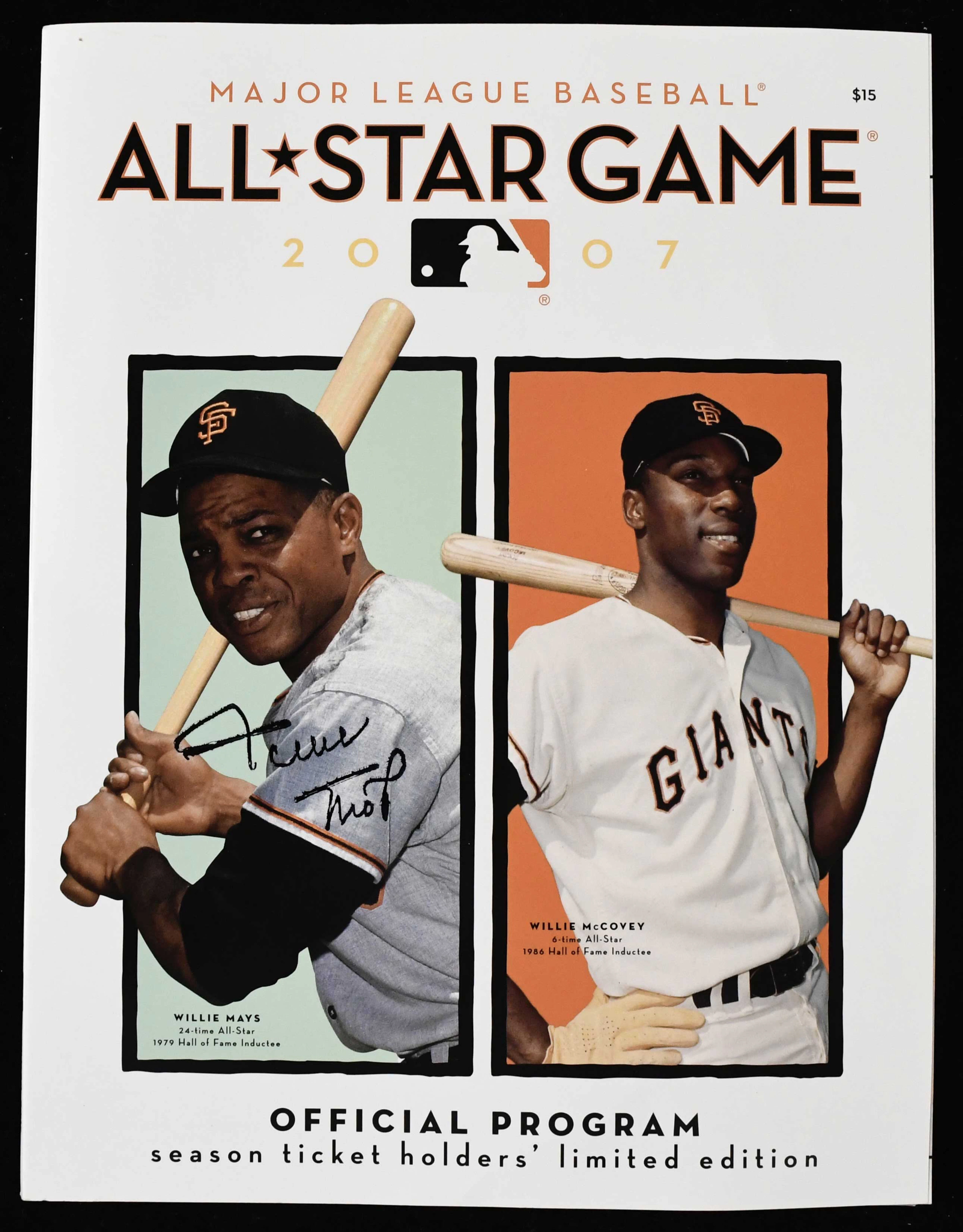 Willie Mays autographed 2007 All-Star Game program...