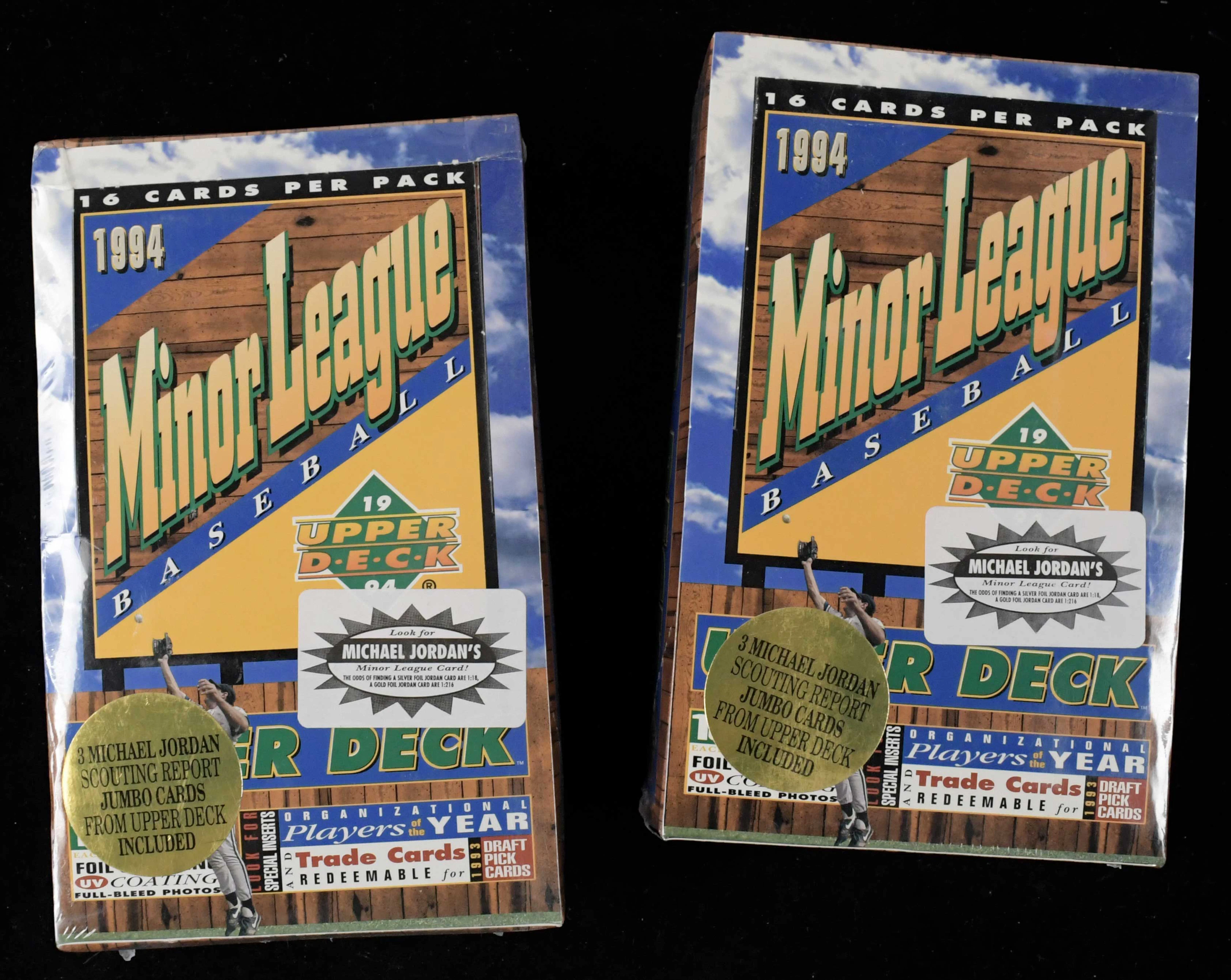 "Lot of (2) 1994 Upper Deck Minor League factory-sealed...