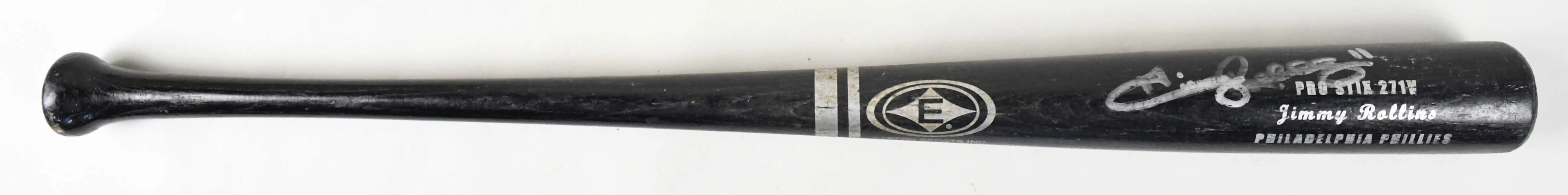 "Jimmy Rollins signed 2002 professional model baseball bat (PSA GU 9)