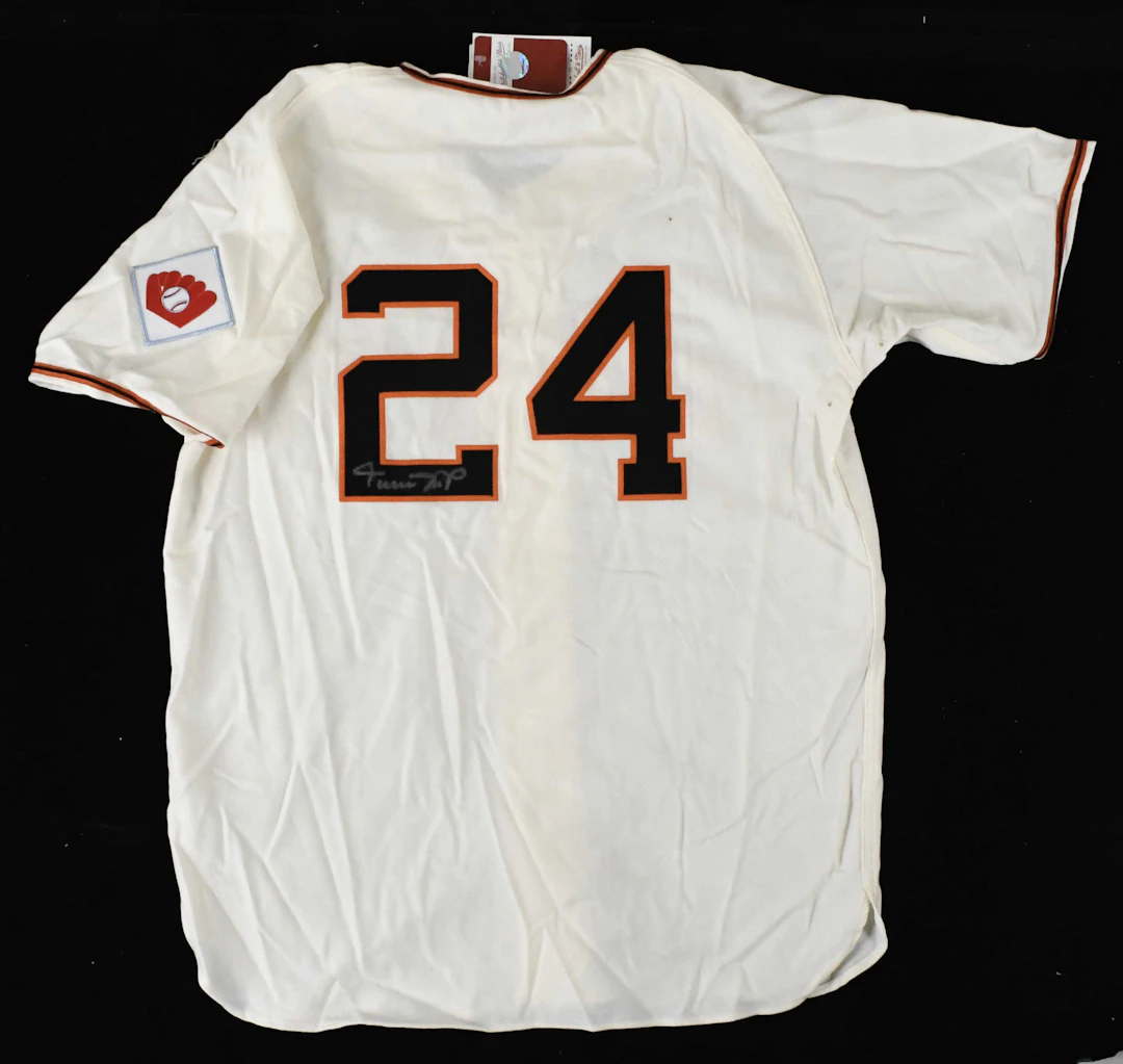 "Willie Mays autographed 1951 style throwback jersey