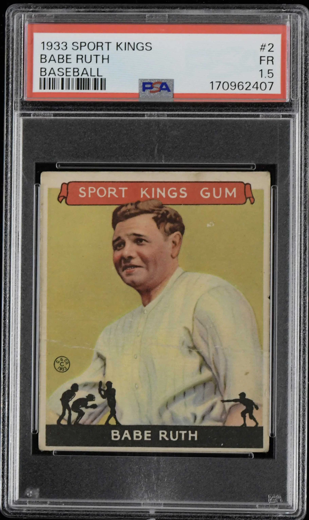"1933 Goudey Sport Kings #2 Babe Ruth (PSA FR 1.5)...