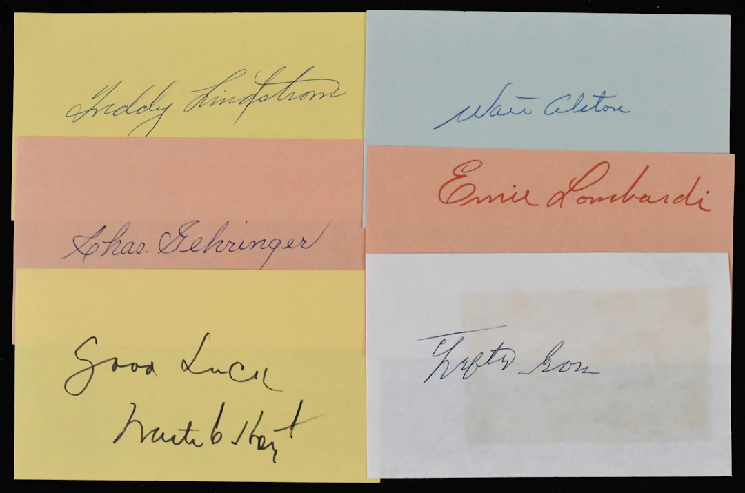 "Lot of (20) Baseball Hall of Famer autographs (EX-NM)...