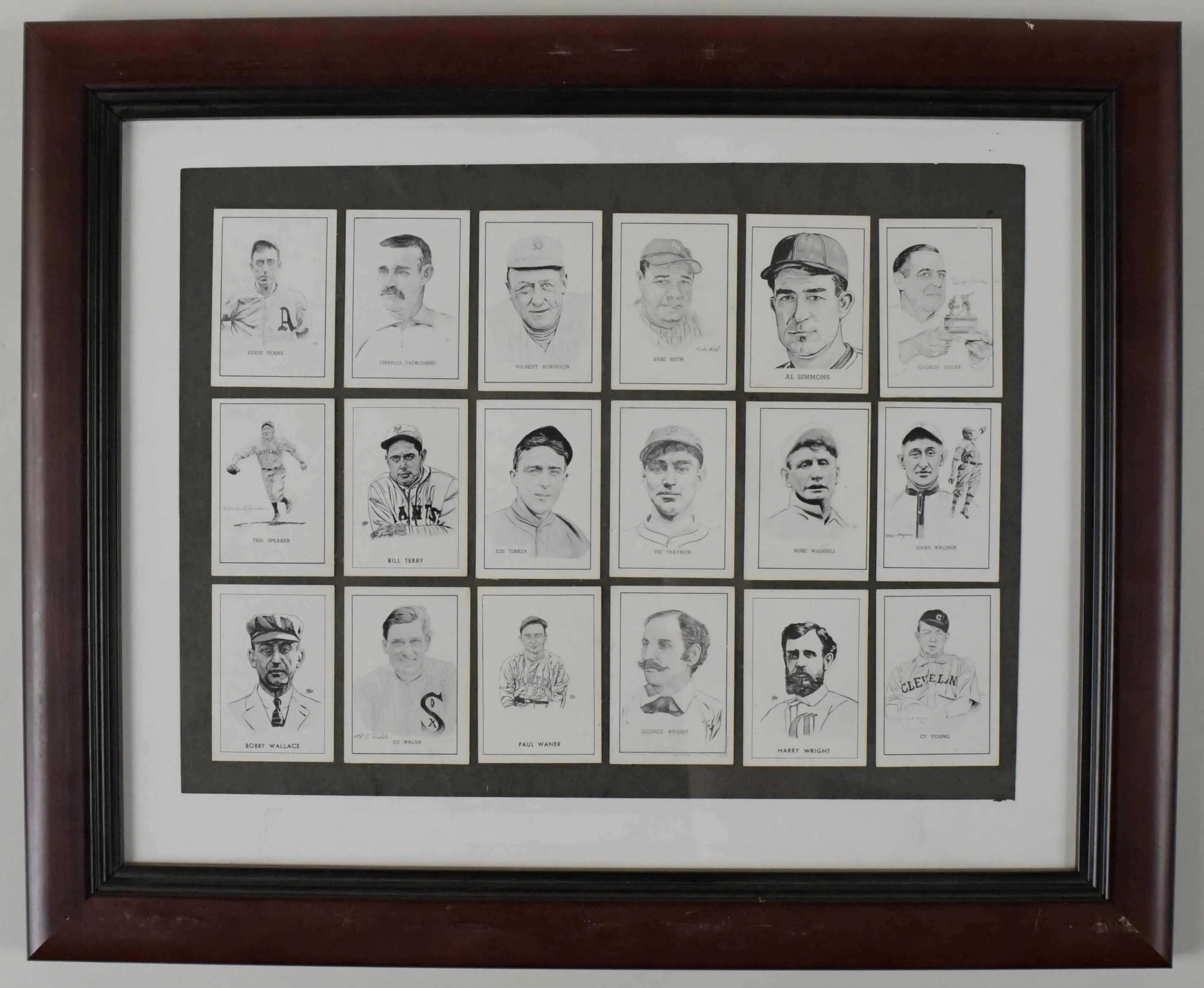 "1950s Callahan baseball cards framed display (NM)