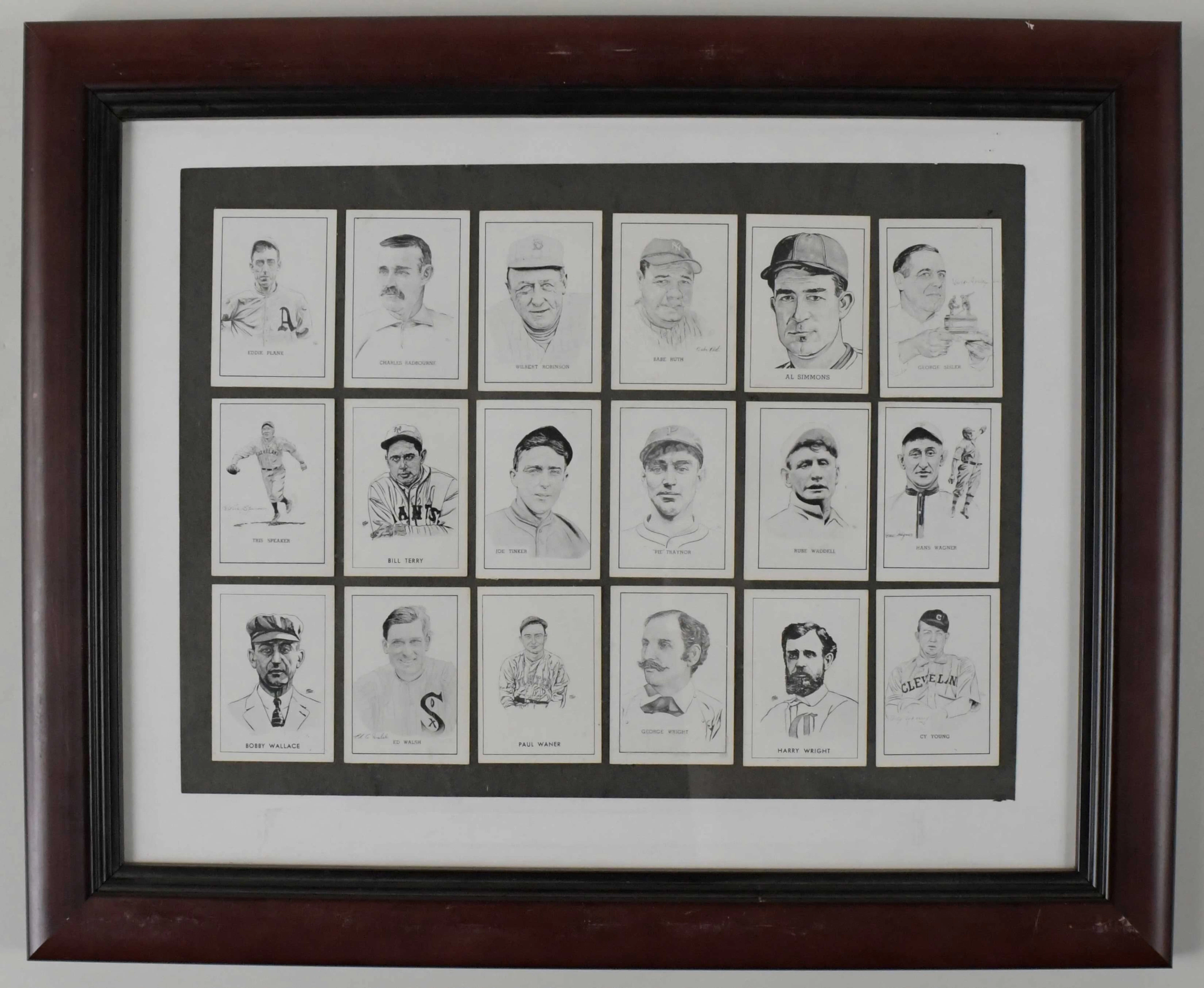 "1950s Callahan baseball cards framed display (NM)