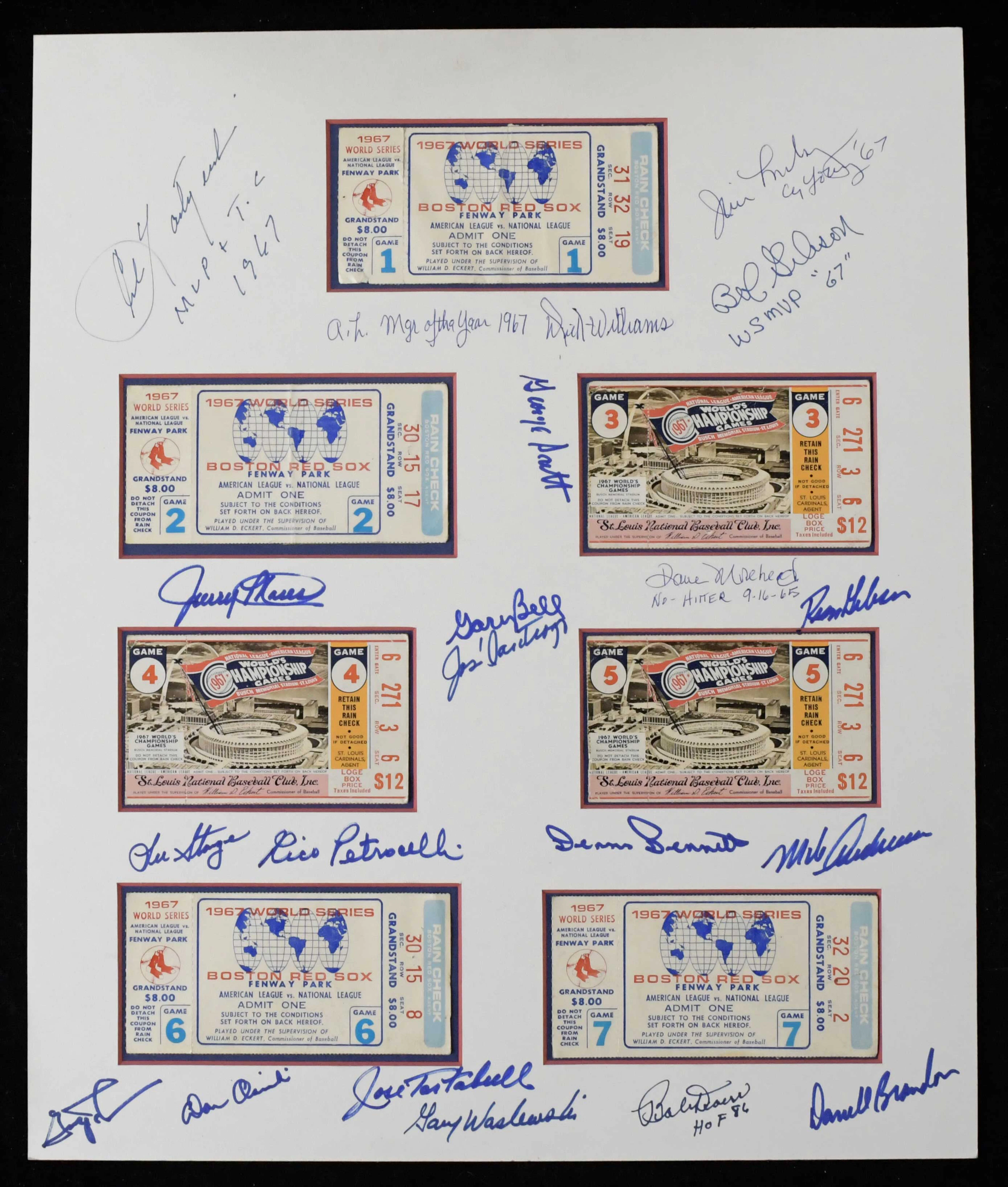 "1967 Boston Red Sox and Bob Gibson autographed World...