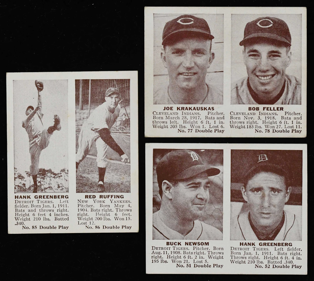 "Lot of (3) 1941 Double Play HOFers