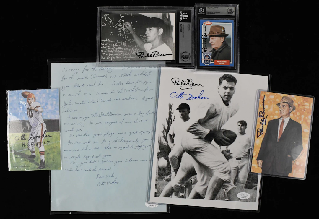 "Otto Graham and Paul Brown autograph lot - JSA & Beckett (NM-NM/MT)