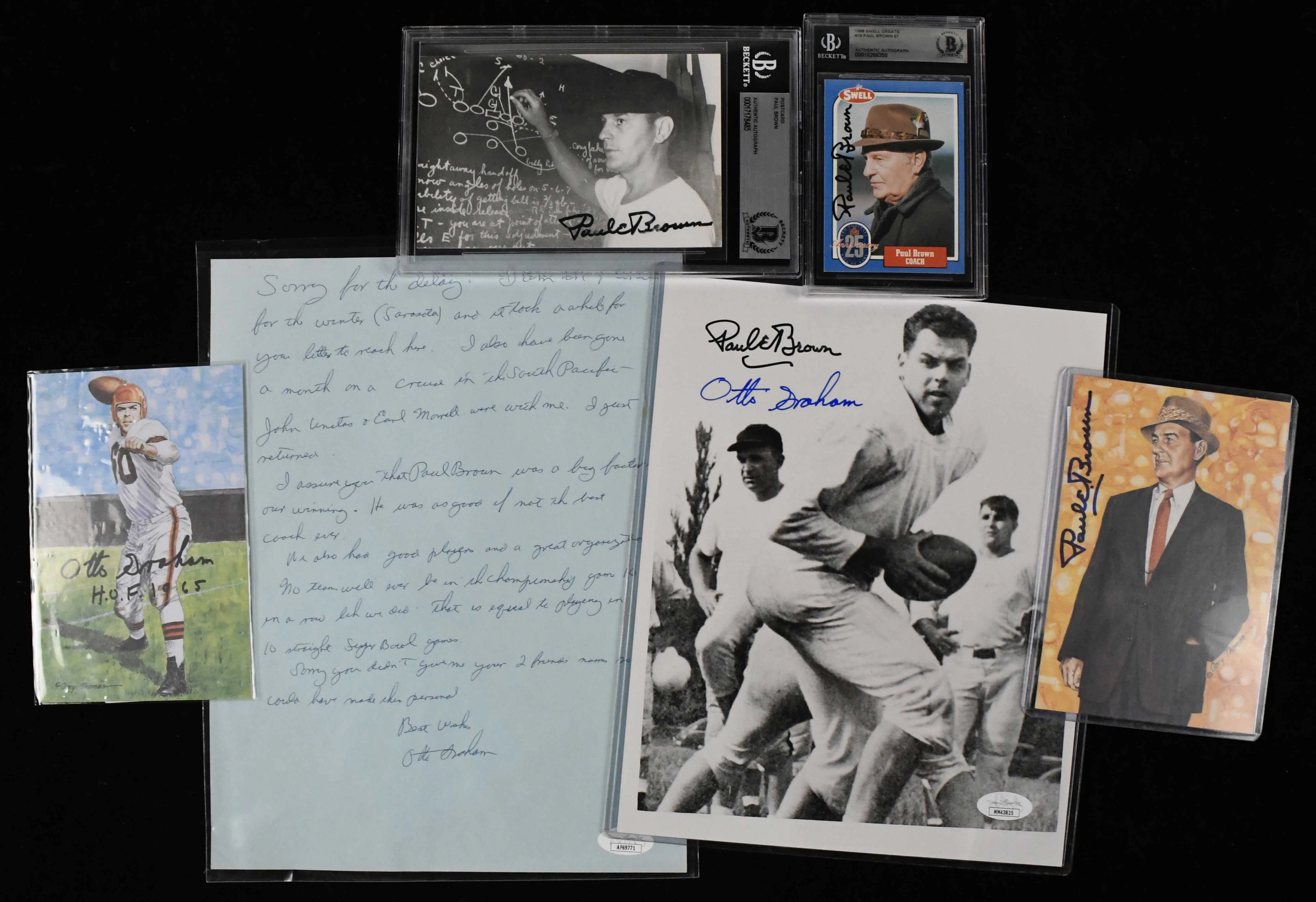 "Otto Graham and Paul Brown autograph lot - JSA & Beckett (NM-NM/MT)
