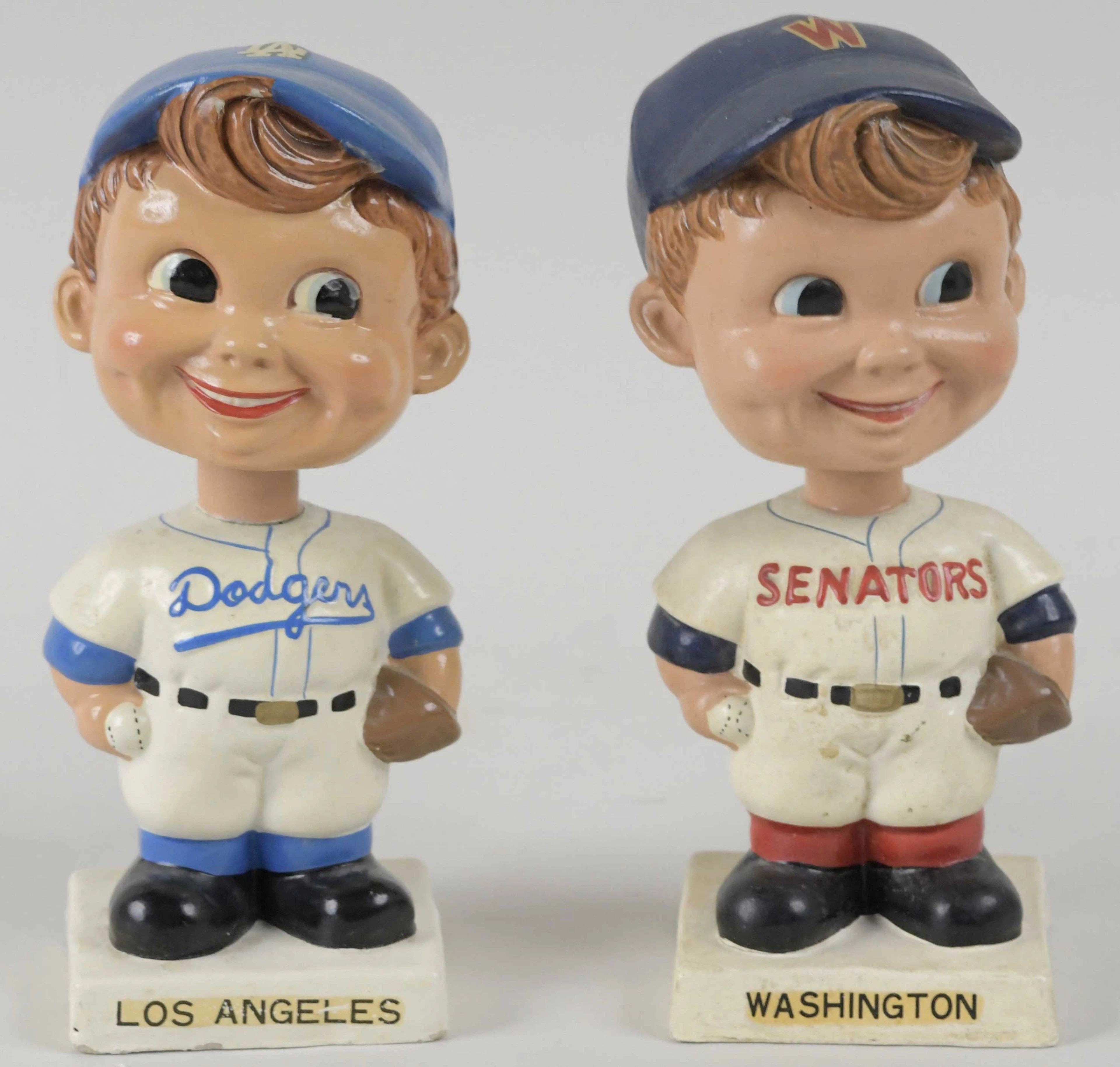 "Los Angeles Dodgers & Washington Senators vintage nodders