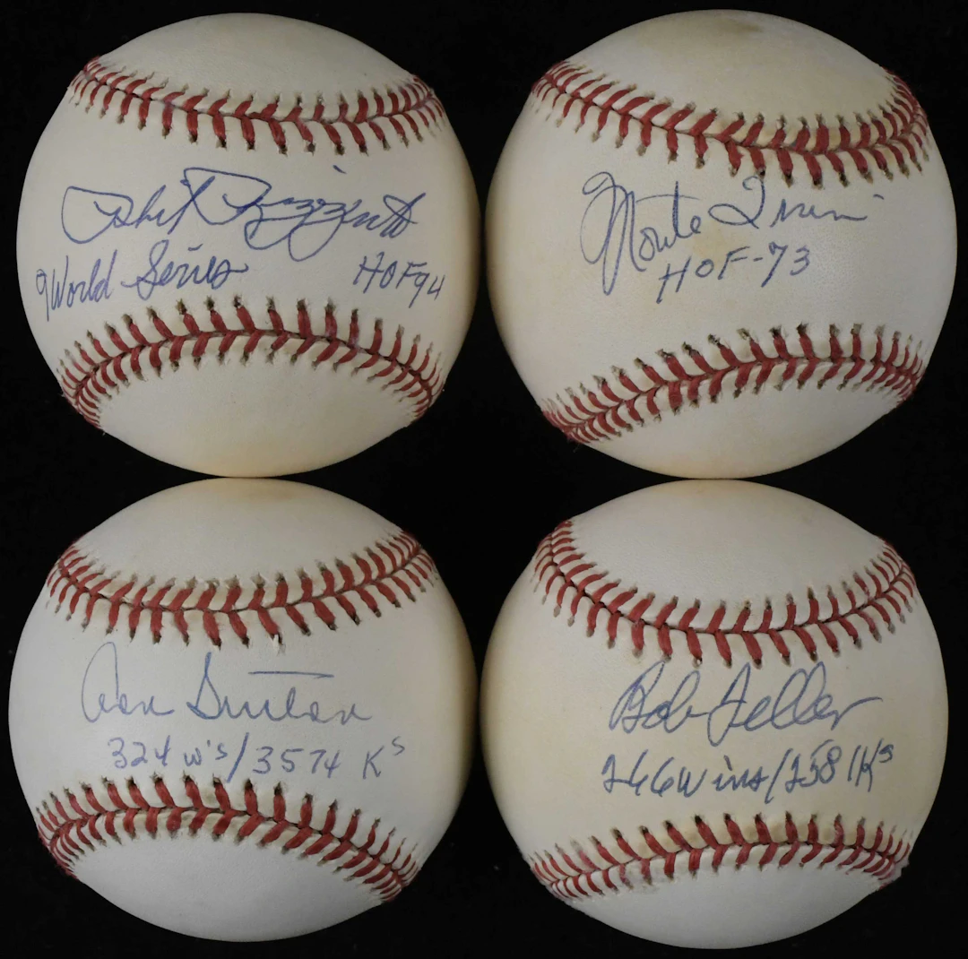 "Lot of (5) HOFers signed and inscribed baseballs (VG/EX-EX/MT)