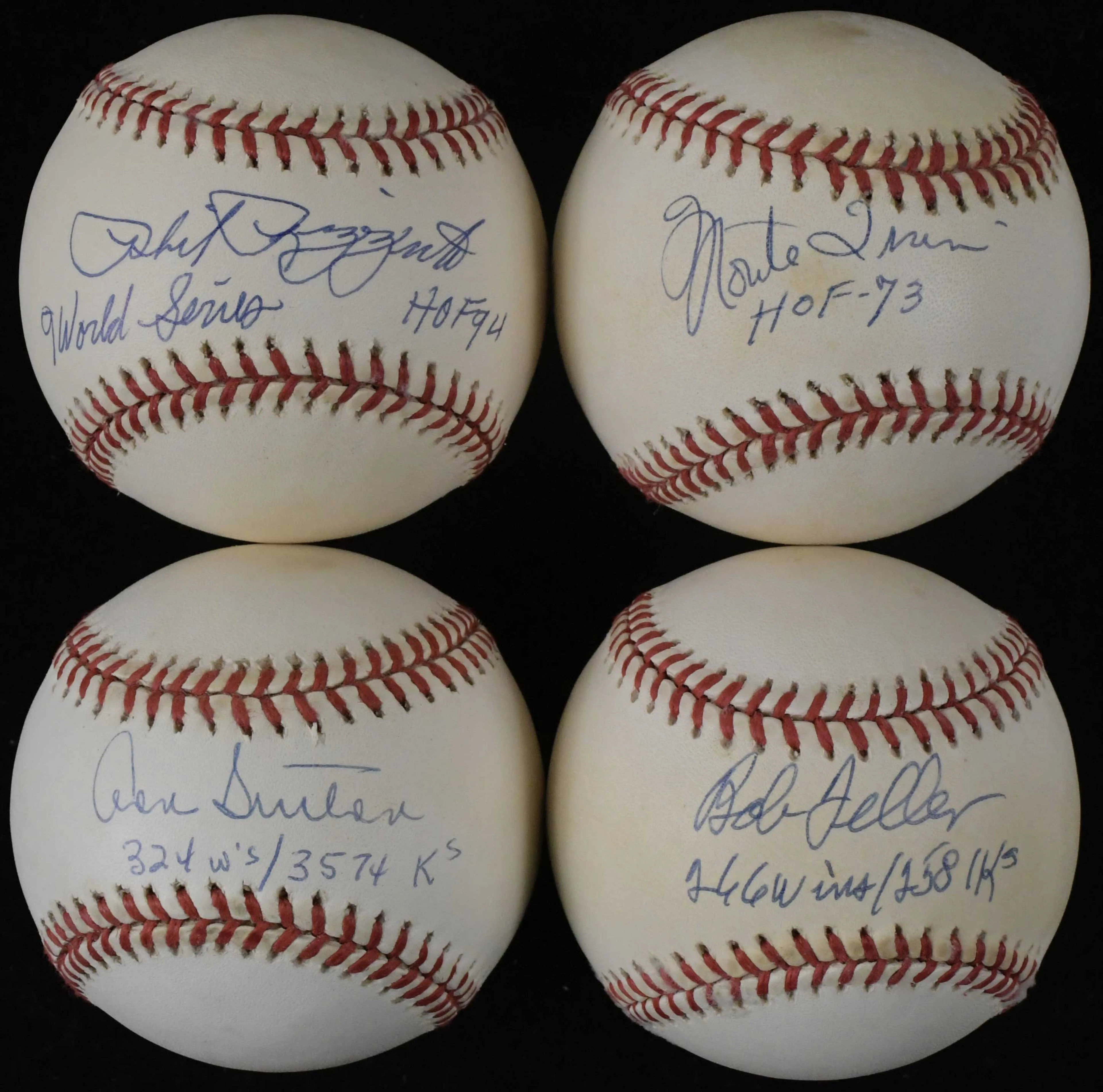 "Lot of (5) HOFers signed and inscribed baseballs (VG/EX-EX/MT)