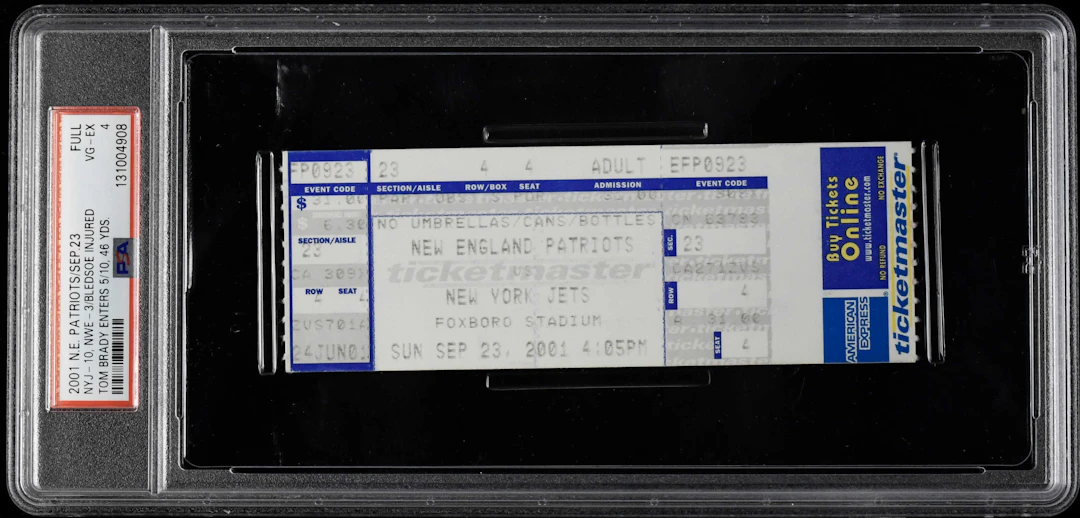 "2001 New York Jets at New England Patriots full ticket...