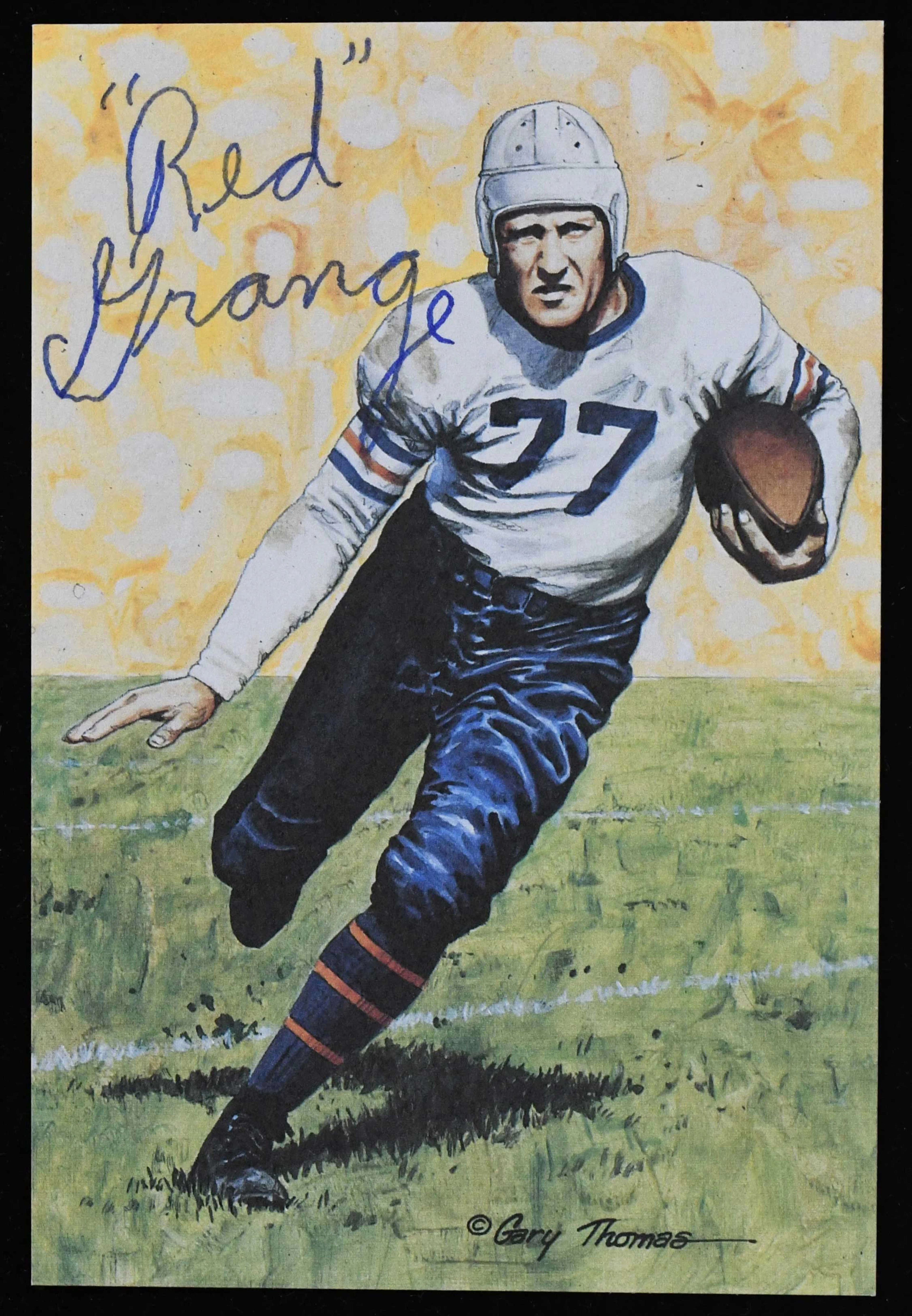Red Grange signed 1989 Goal Line Art card - JSA (NM)