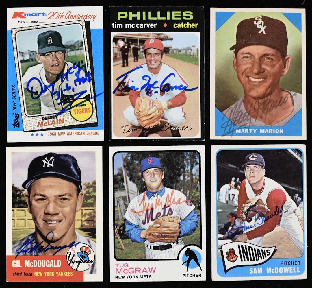 "Lot of (108) signed baseball cards from 1957 into the 1990s (GD-NM/MT)