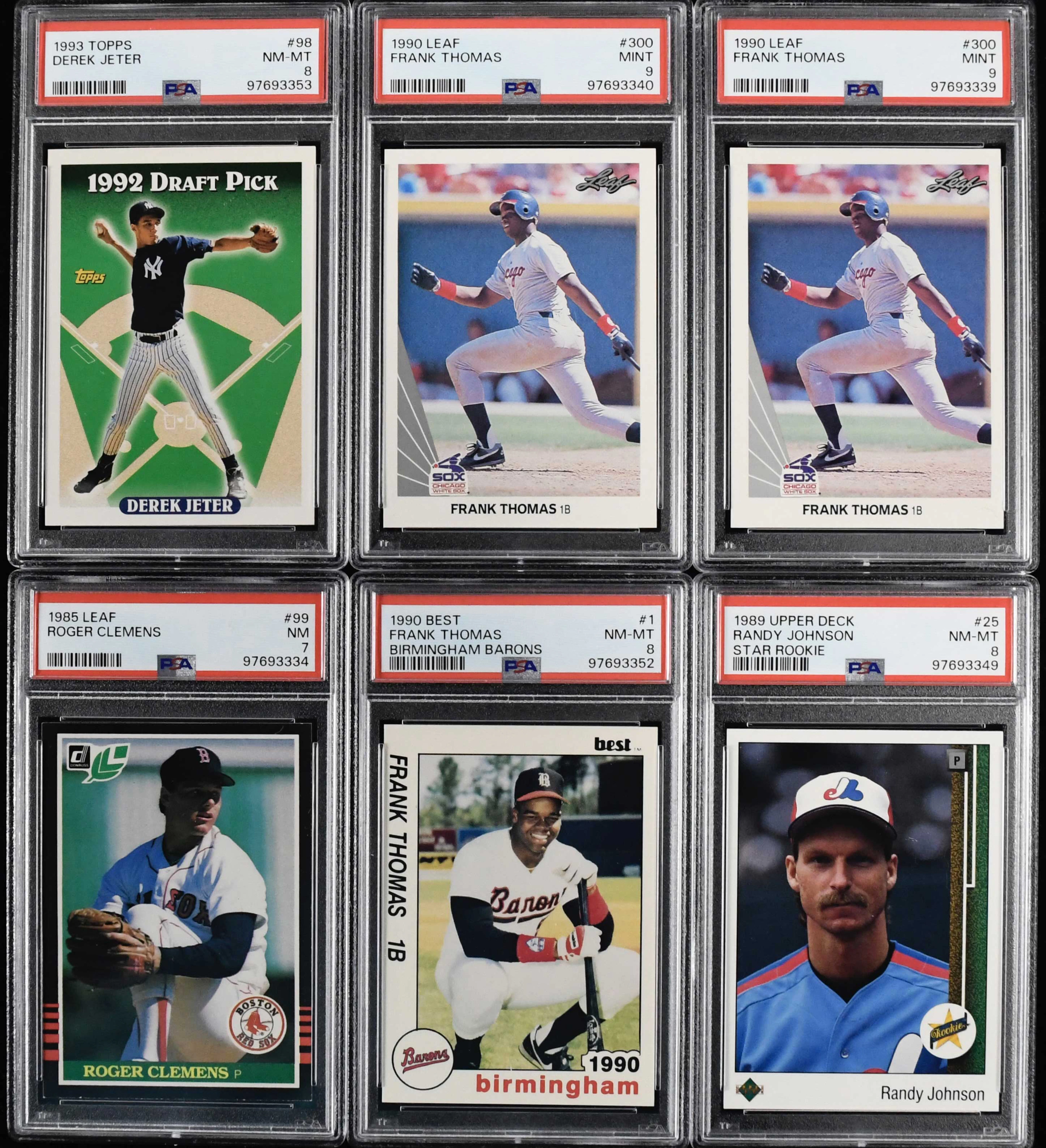 "Lot of (6) PSA-graded 1985-1990 key RCs
