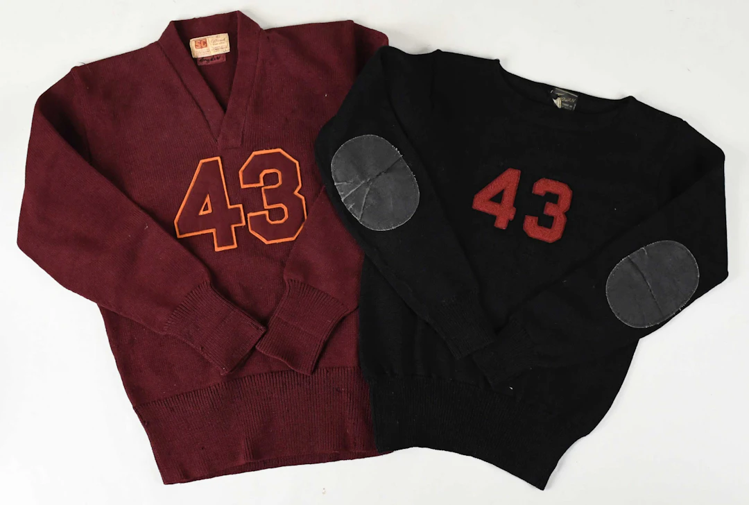 "Lot of (4) vintage college of high school sweaters from 1943-1957 (VG/EX-EX/MT)
