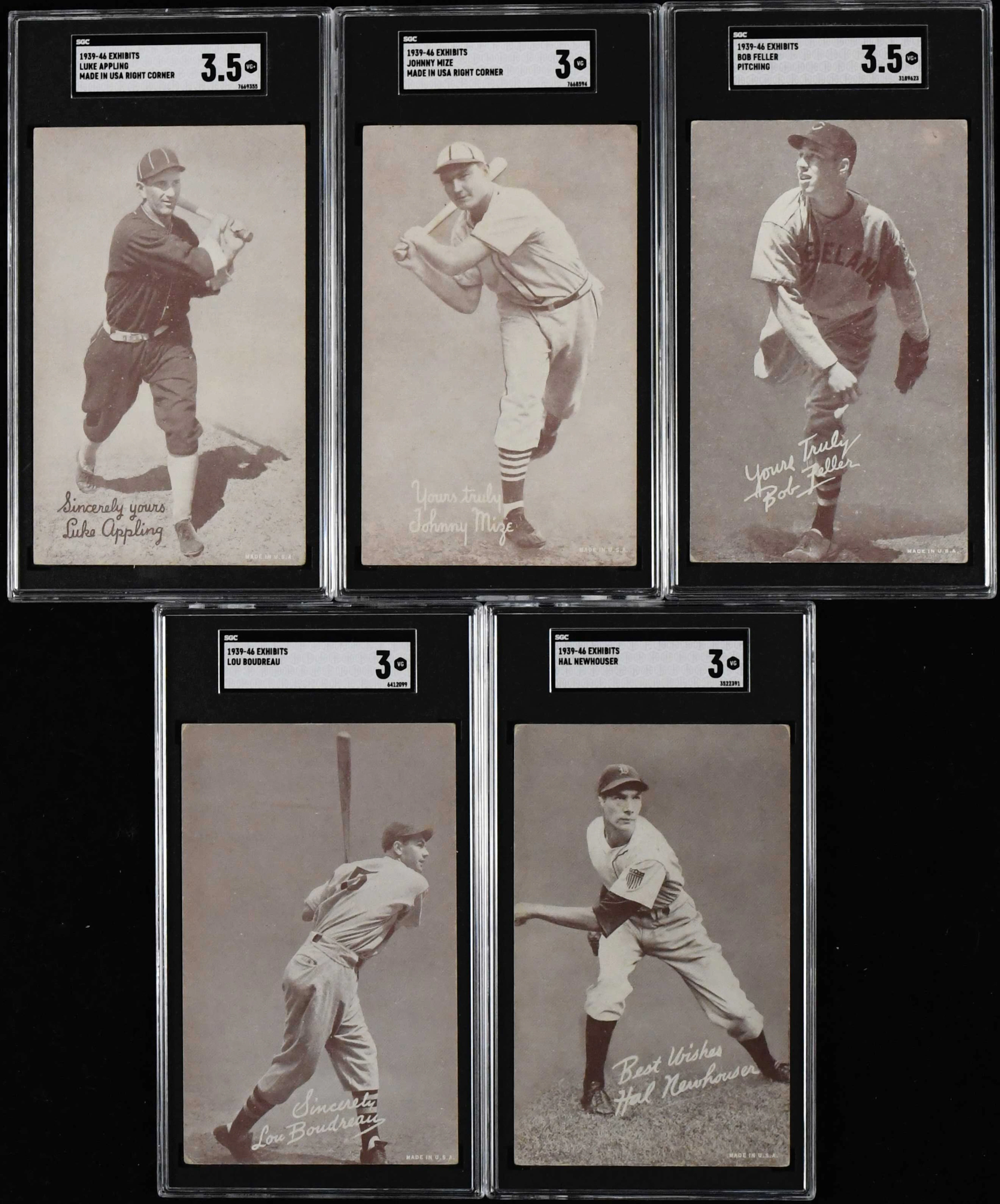 "Lot of (5) 1939-46 Exhibits Salutations HOFers