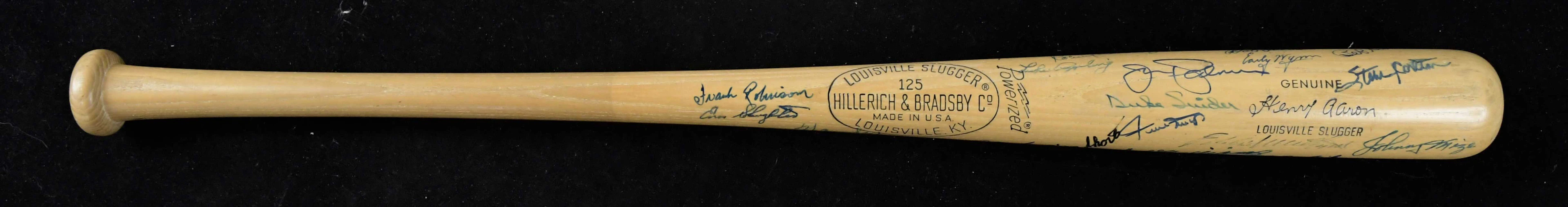 "Hall of Famers (and others) autographed bat - (32) signatures incl