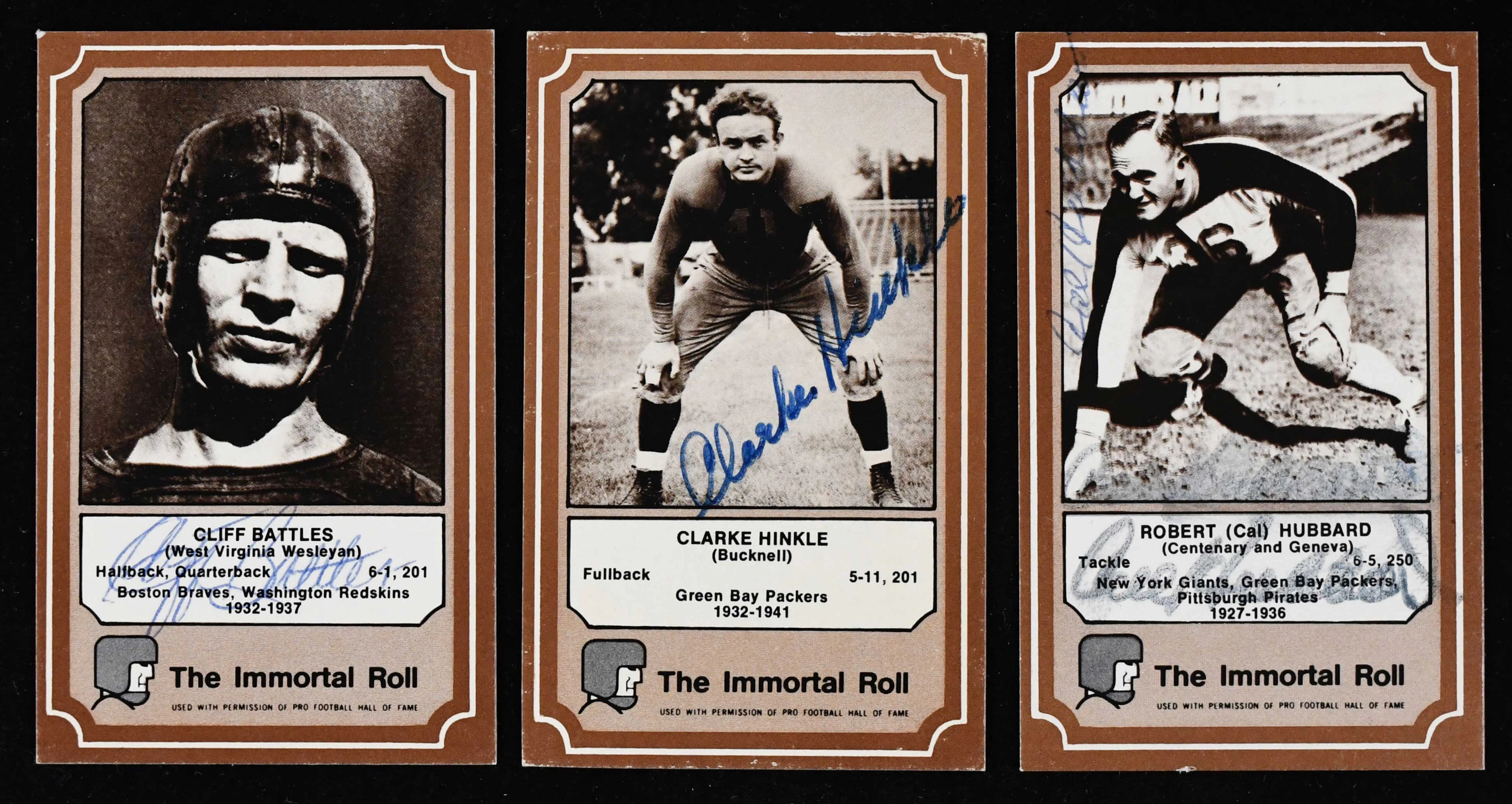 "1975 Fleer Immortal Roll Cal Hubbard