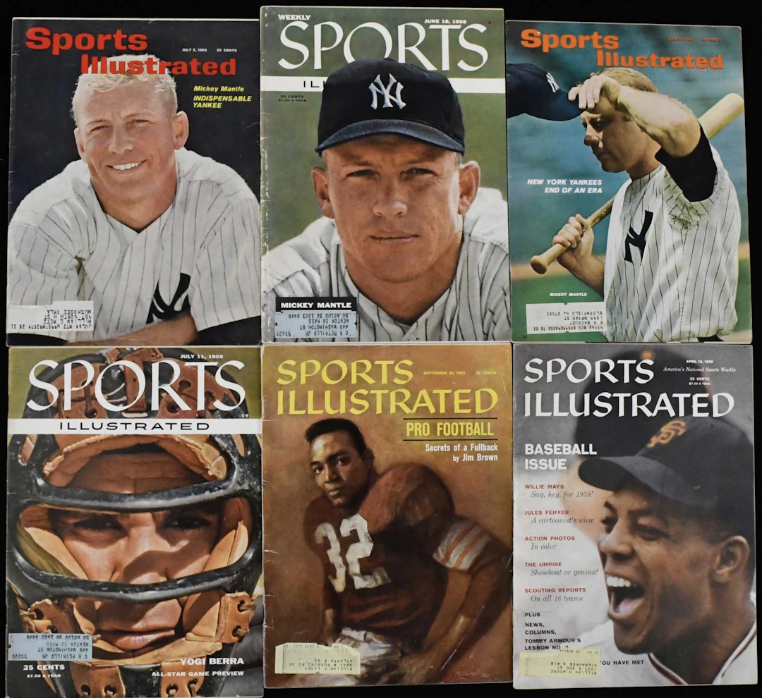 "Lot of (35) 1950s-1970s Sports Illustrated magazines