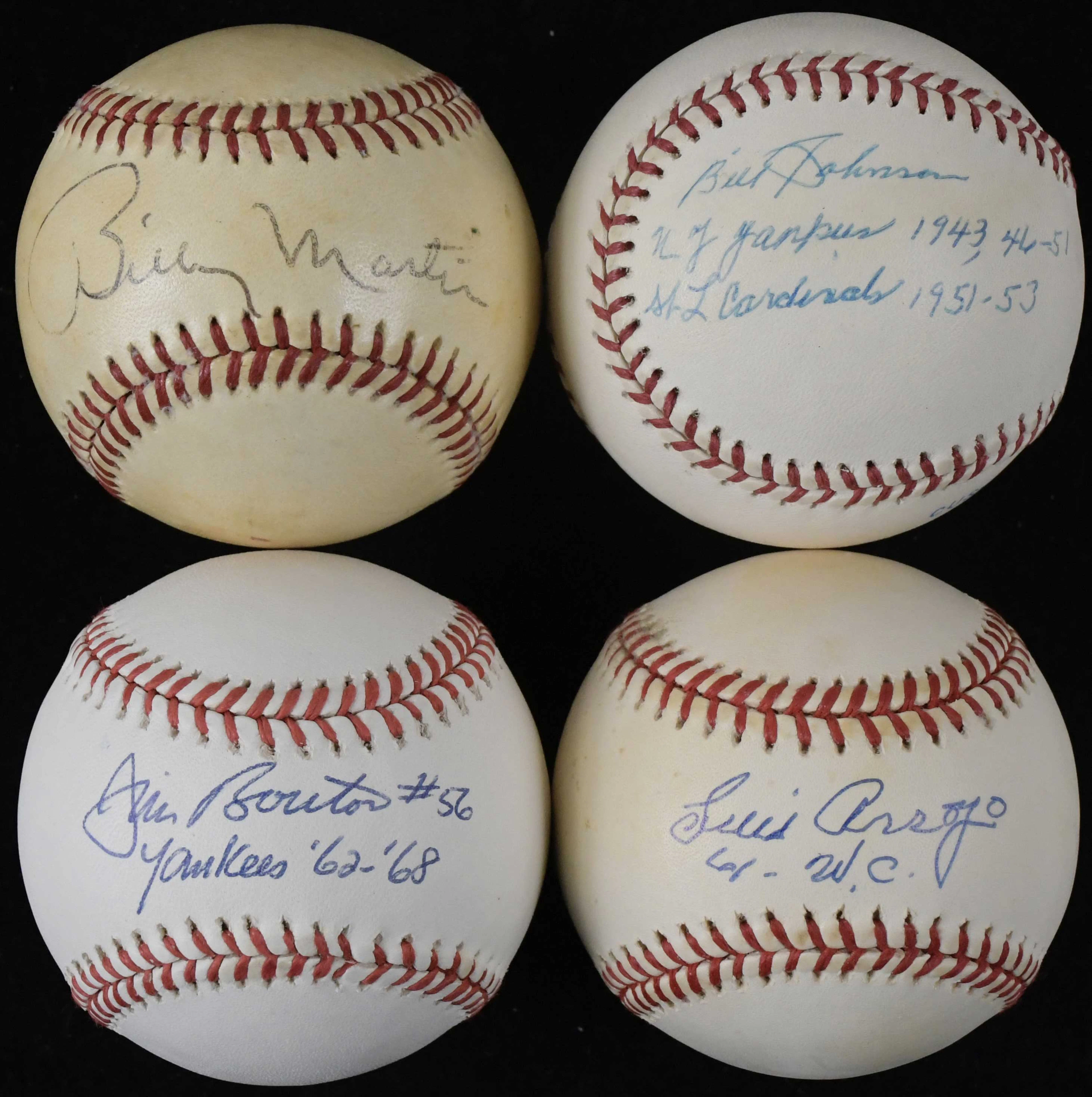 "Lot of (6) New York Yankees signed baseballs including Martin (VG-NM)