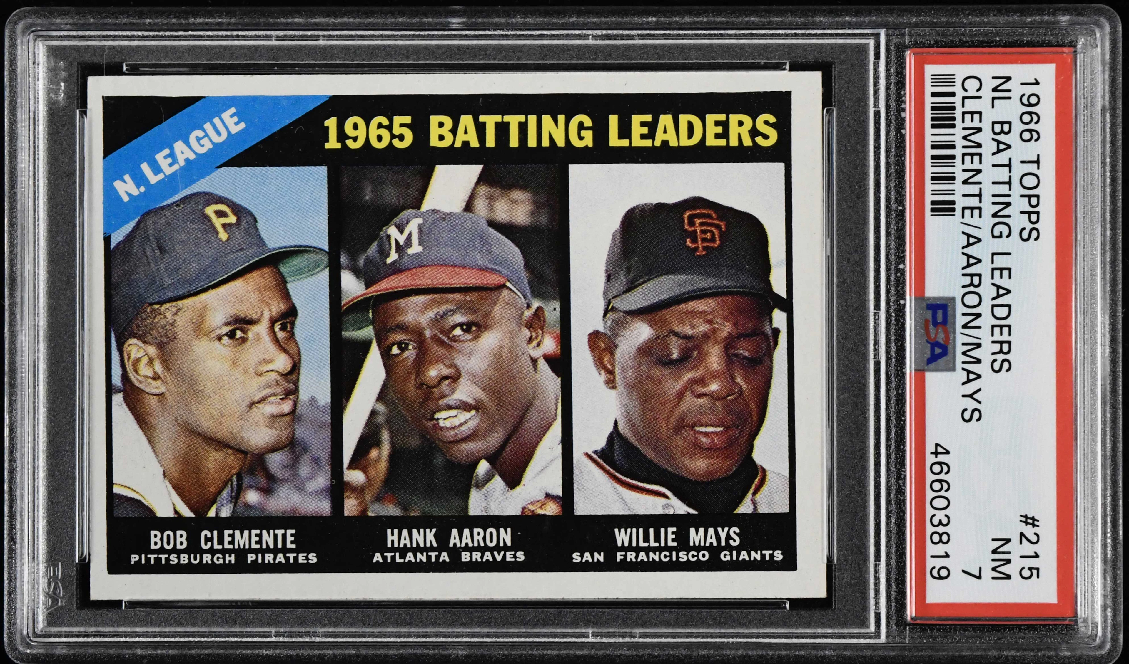 "1966 Topps #215 NL Batting Leaders with Clemente