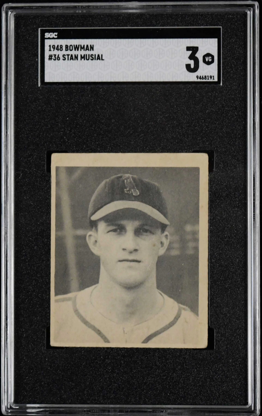 "1948 Bowman #36 Stan Musial rookie card graded SGC 3 (VG)