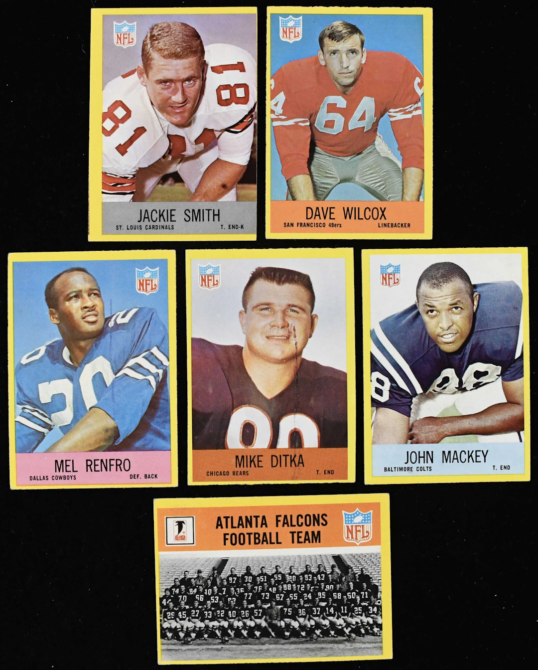 "Lot of (179) 1967 Philadelphia football cards with stars