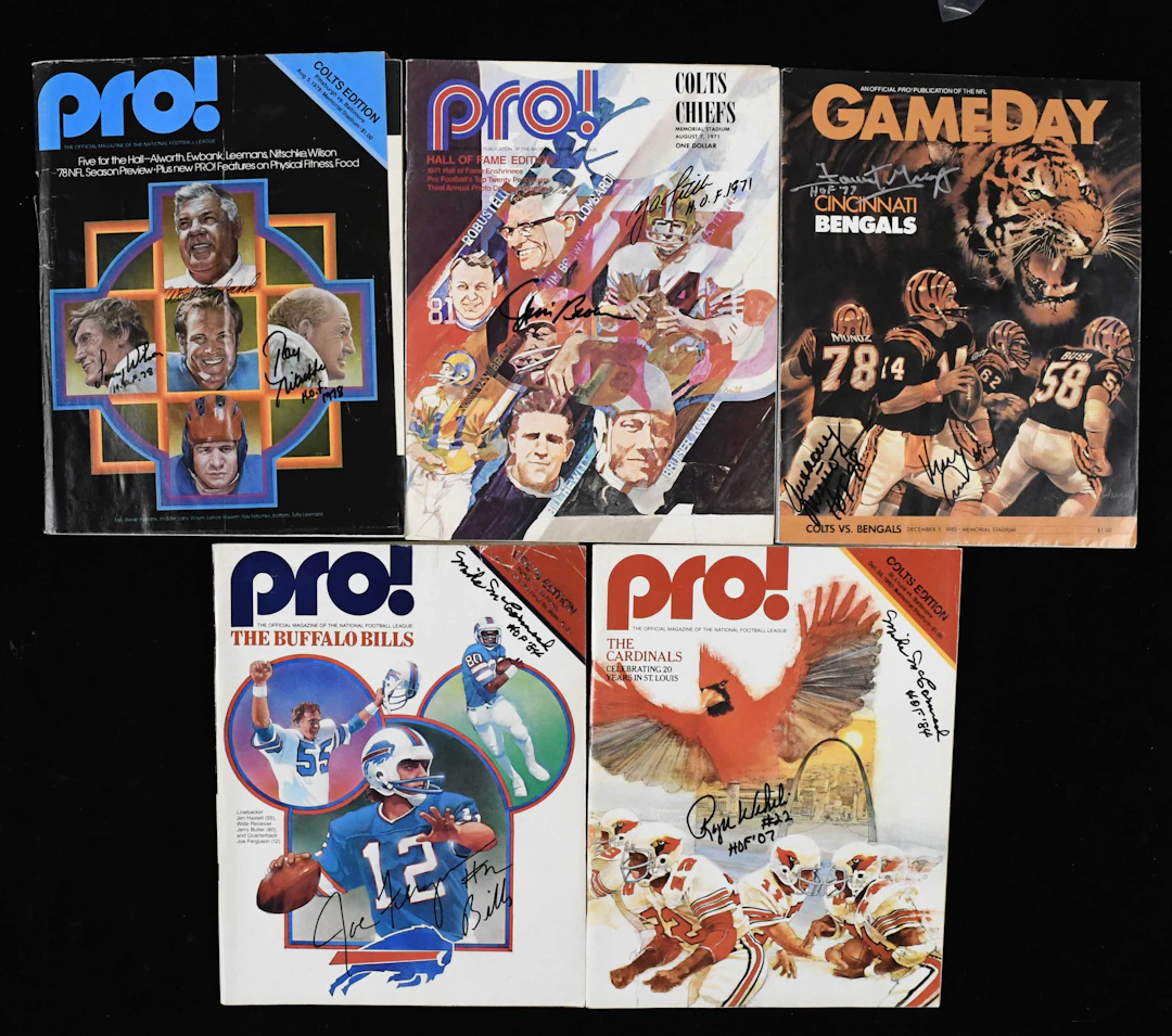 "Lot of (5) multi-signed FB programs and publications with HOFers