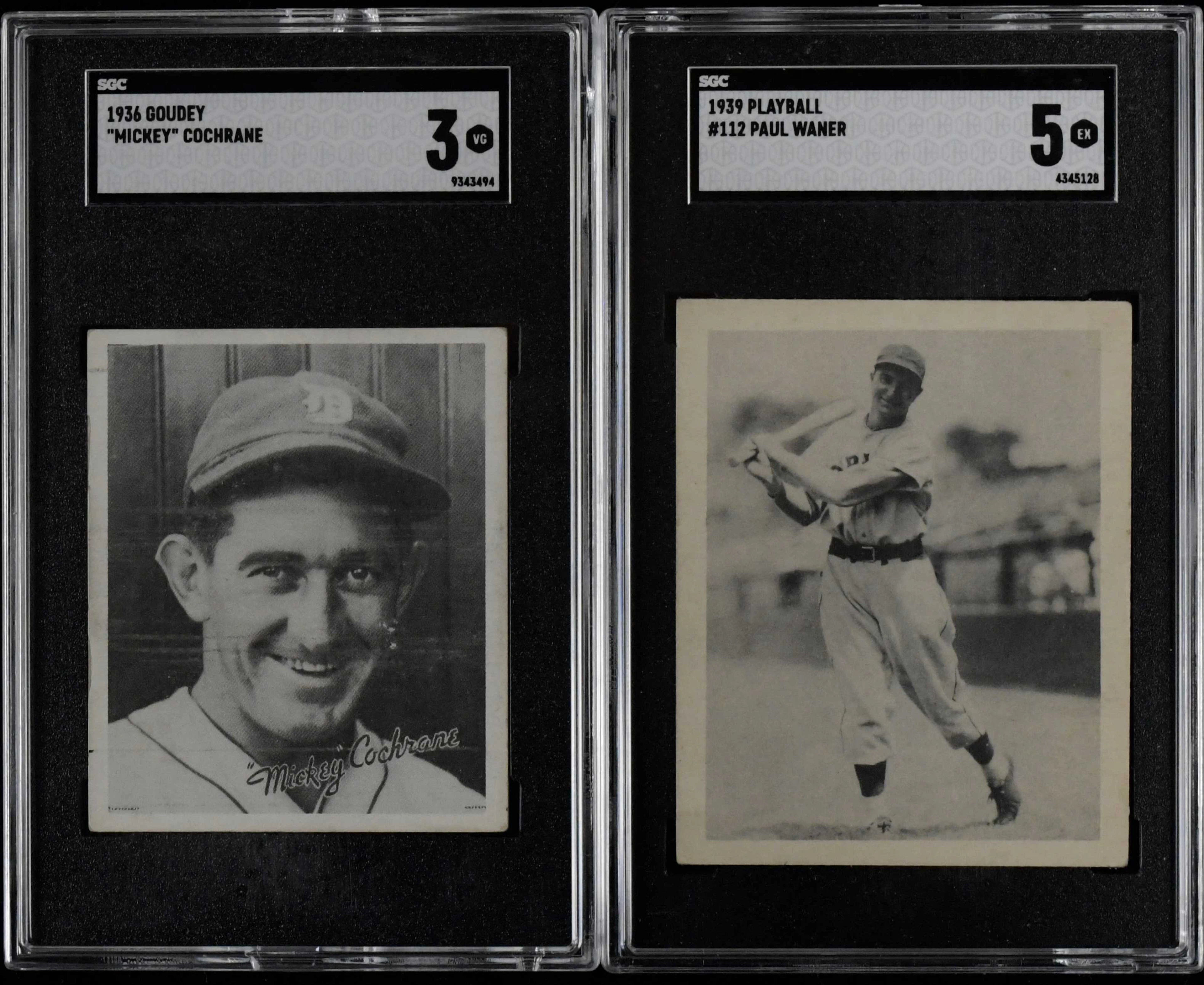 "Lot of (2) SGC-graded 1930s HOFers