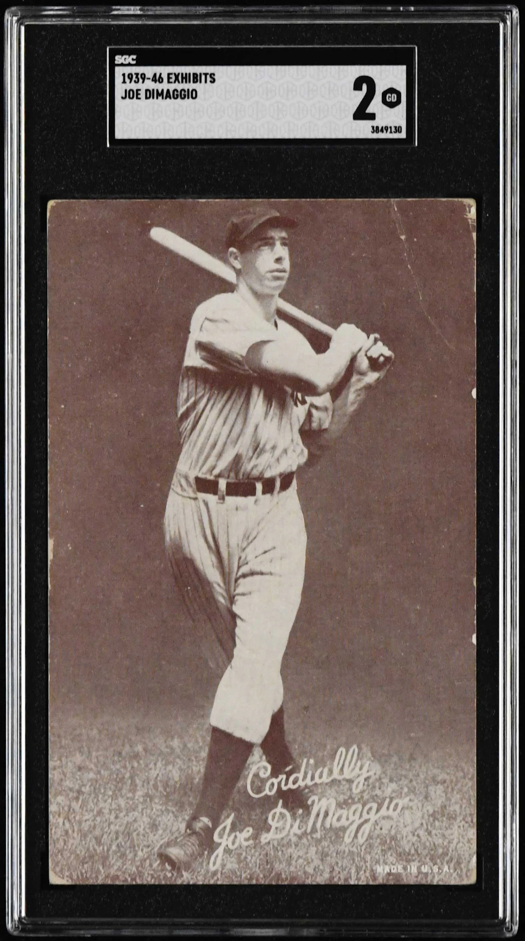 "1939-46 Exhibits Salutations Joe DiMaggio (SGC 2 GD)