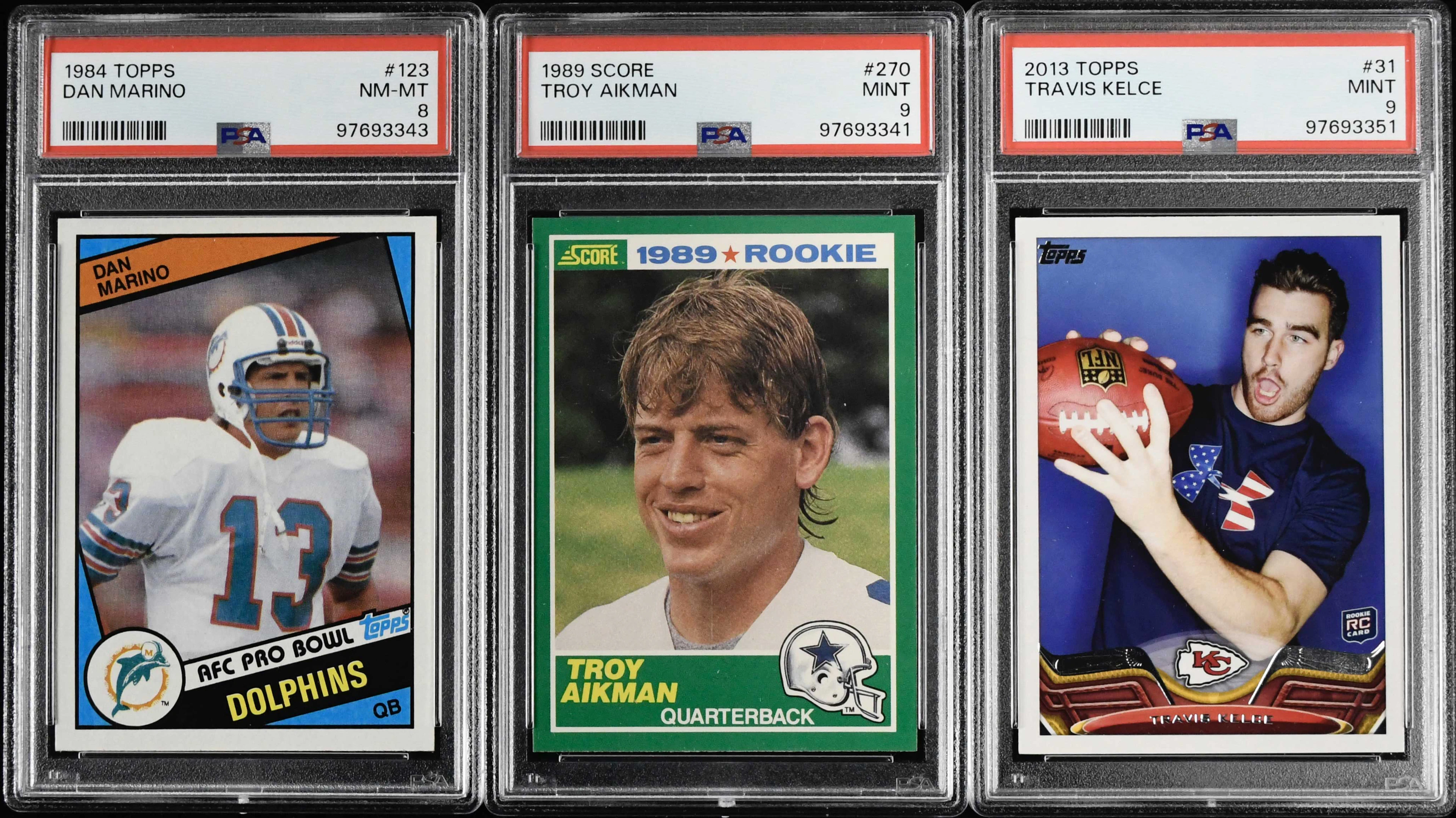 "Lot of (3) PSA-graded FB RCs with Marino
