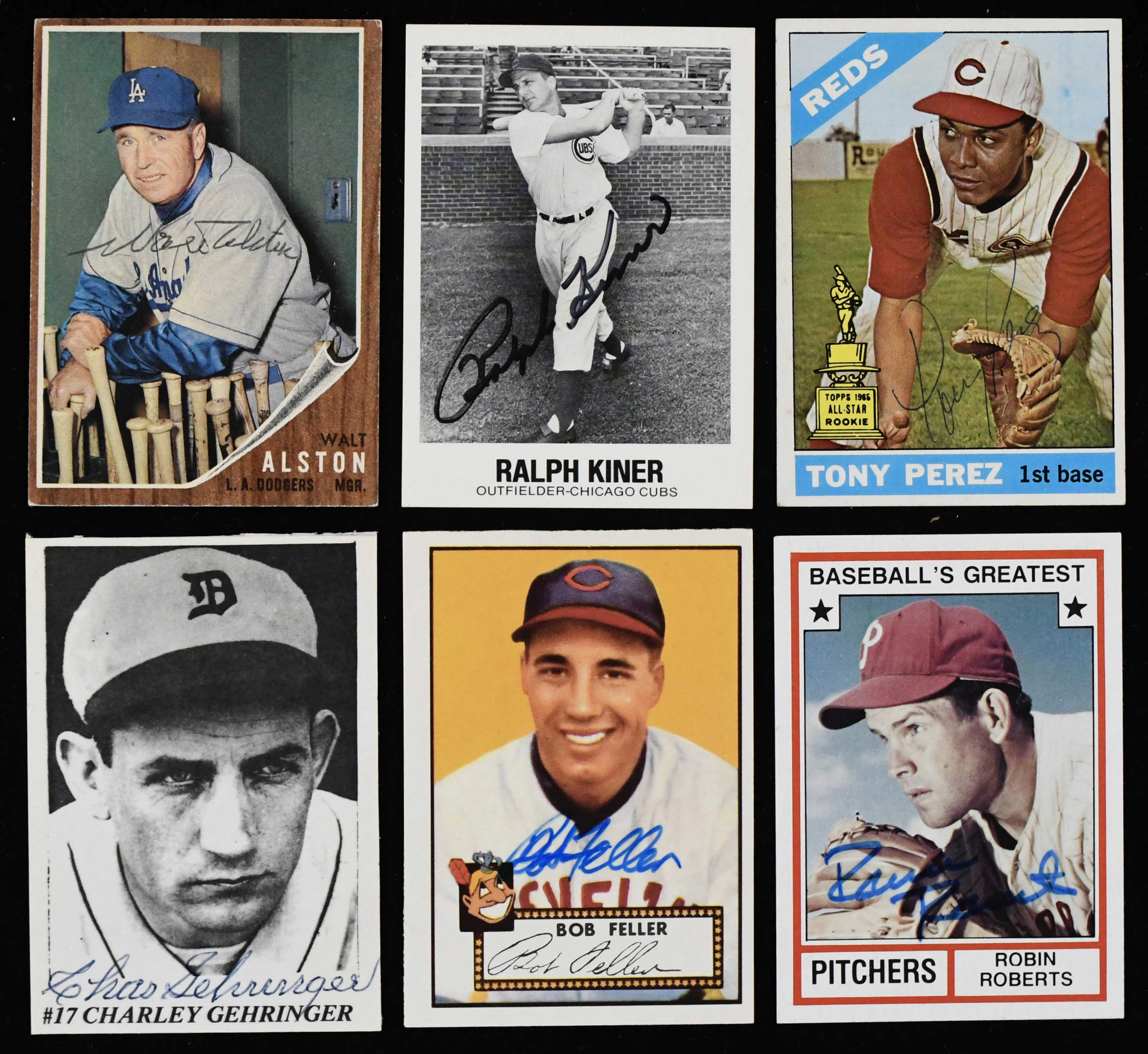 "Lot of (18) HOFers signed baseball cards from 1960-1994 (VG-NM/MT)