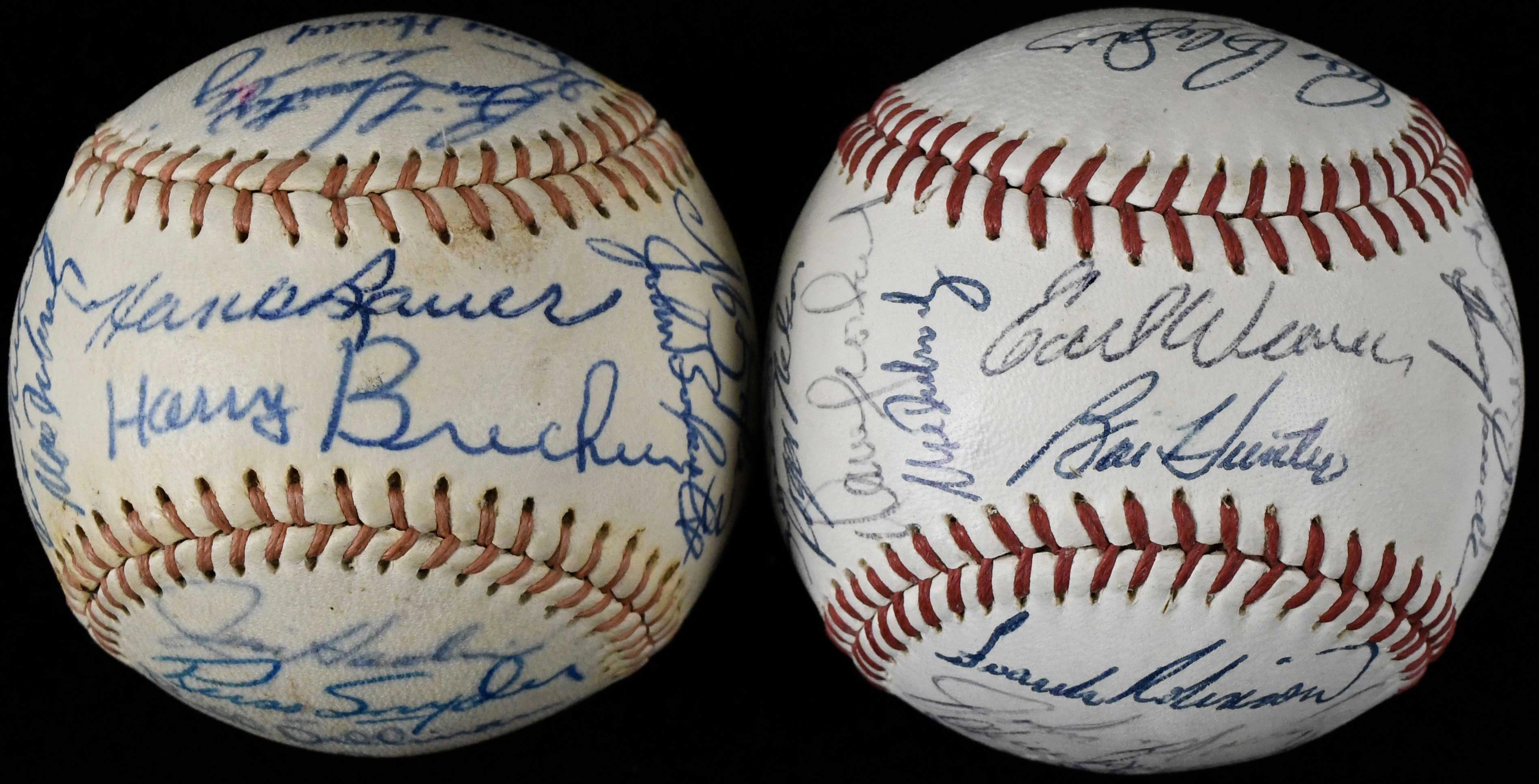 "1967 and 1968 Baltimore Orioles team signed baseballs (VG/EX-NM)