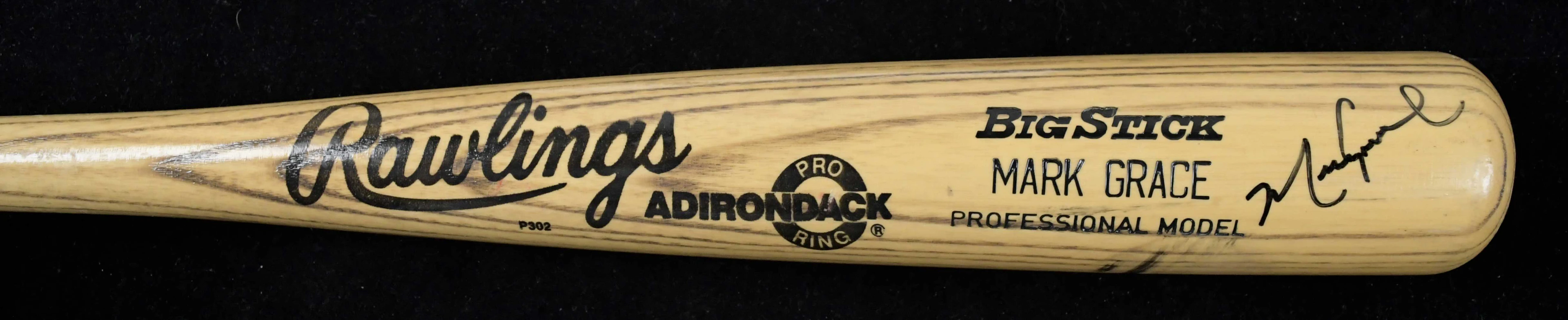"Mark Grace signed 1988 rookie year professional model baseball bat (VG-VG/EX)