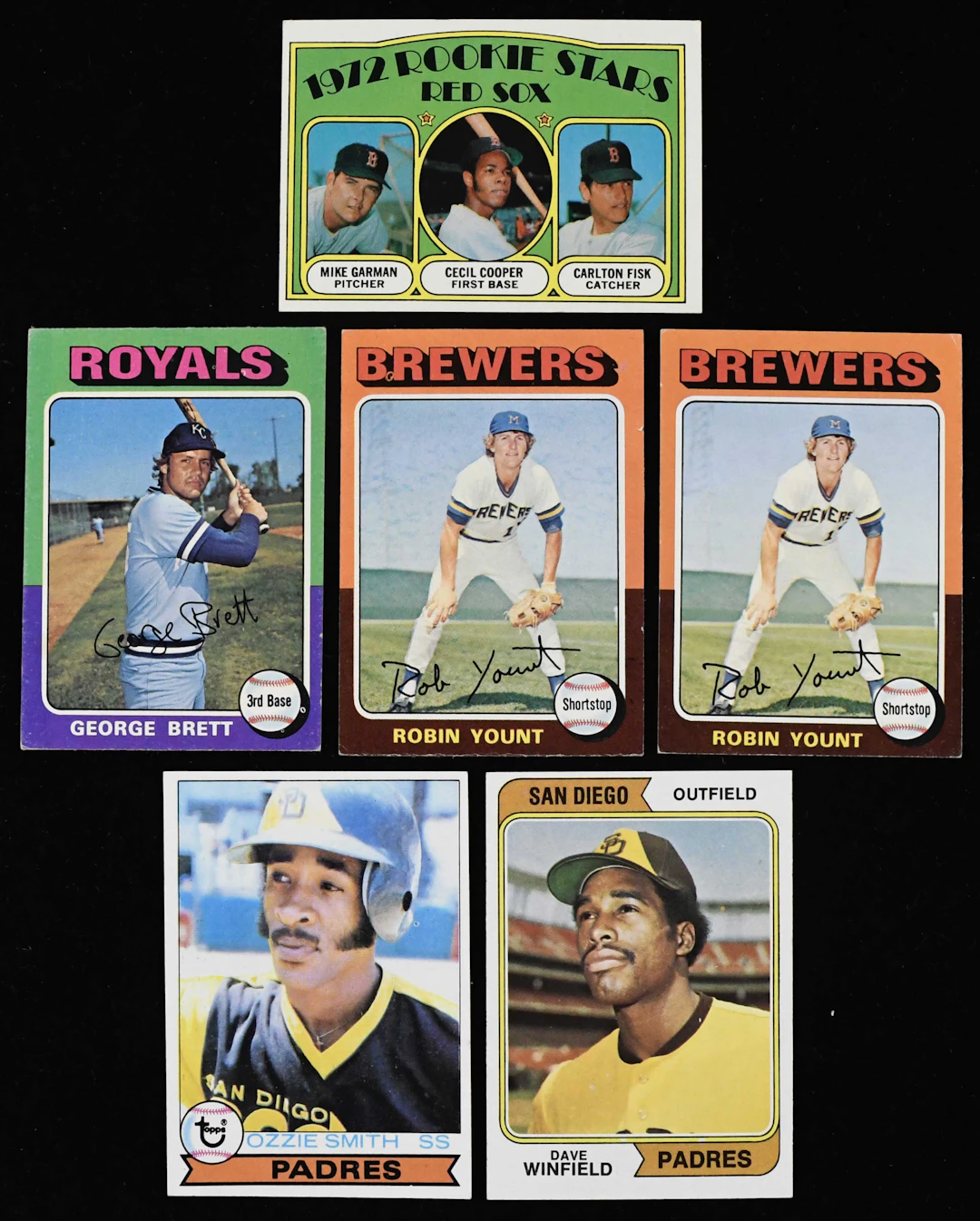 "Lot of (6) 1971-1975 Topps key RCs