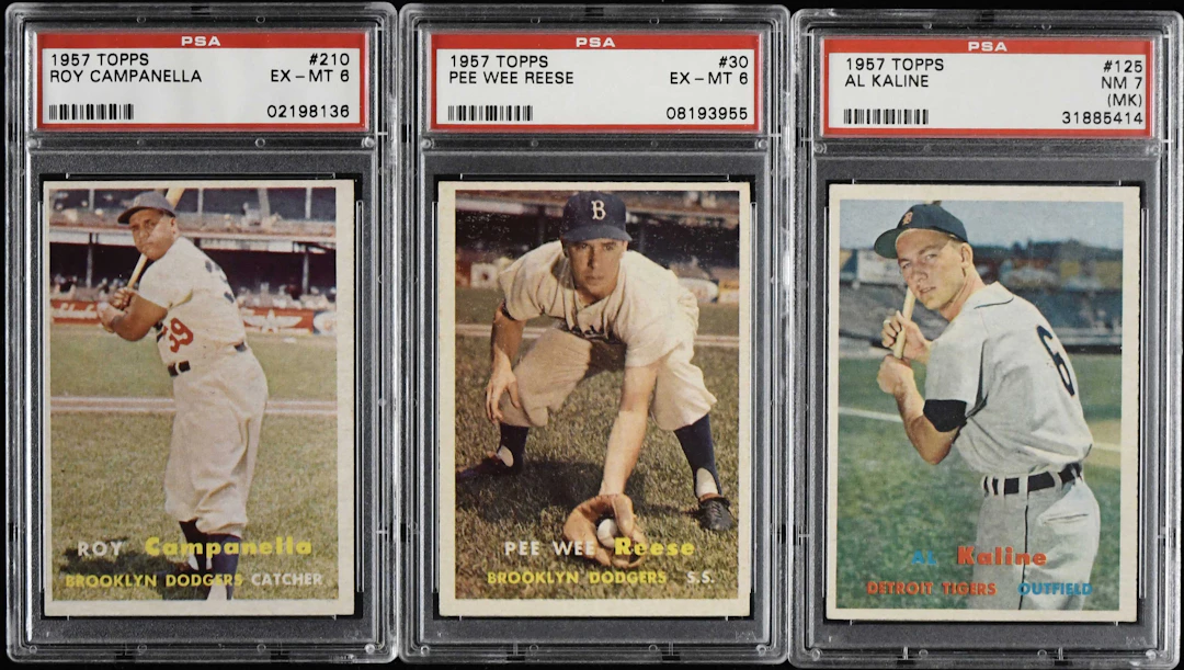 "Lot of (3) 1957 Topps PSA-graded HOFers