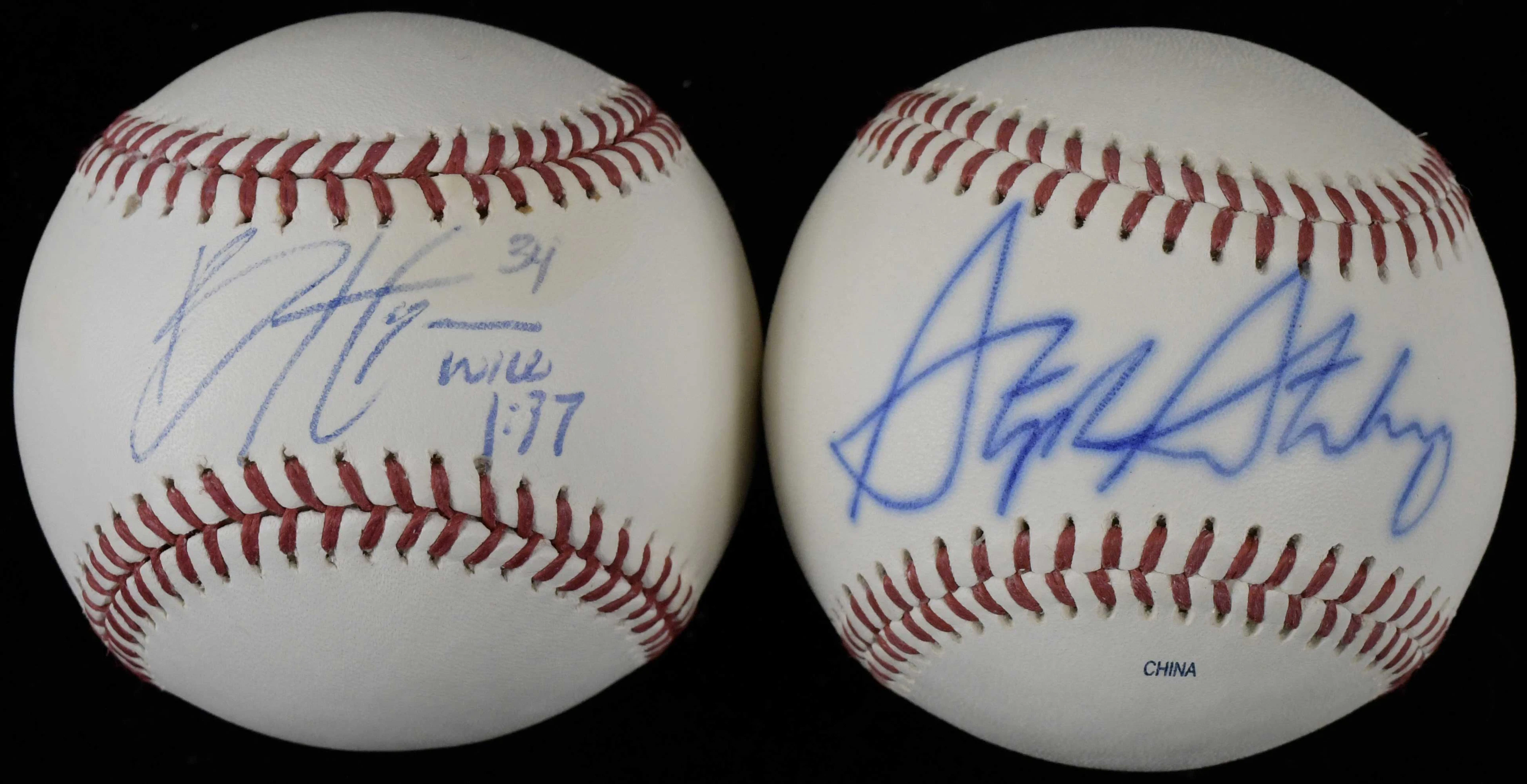 "Bryce Harper and Stephen Strasburg signed baseballs - PSA/DNA (EX-NM)