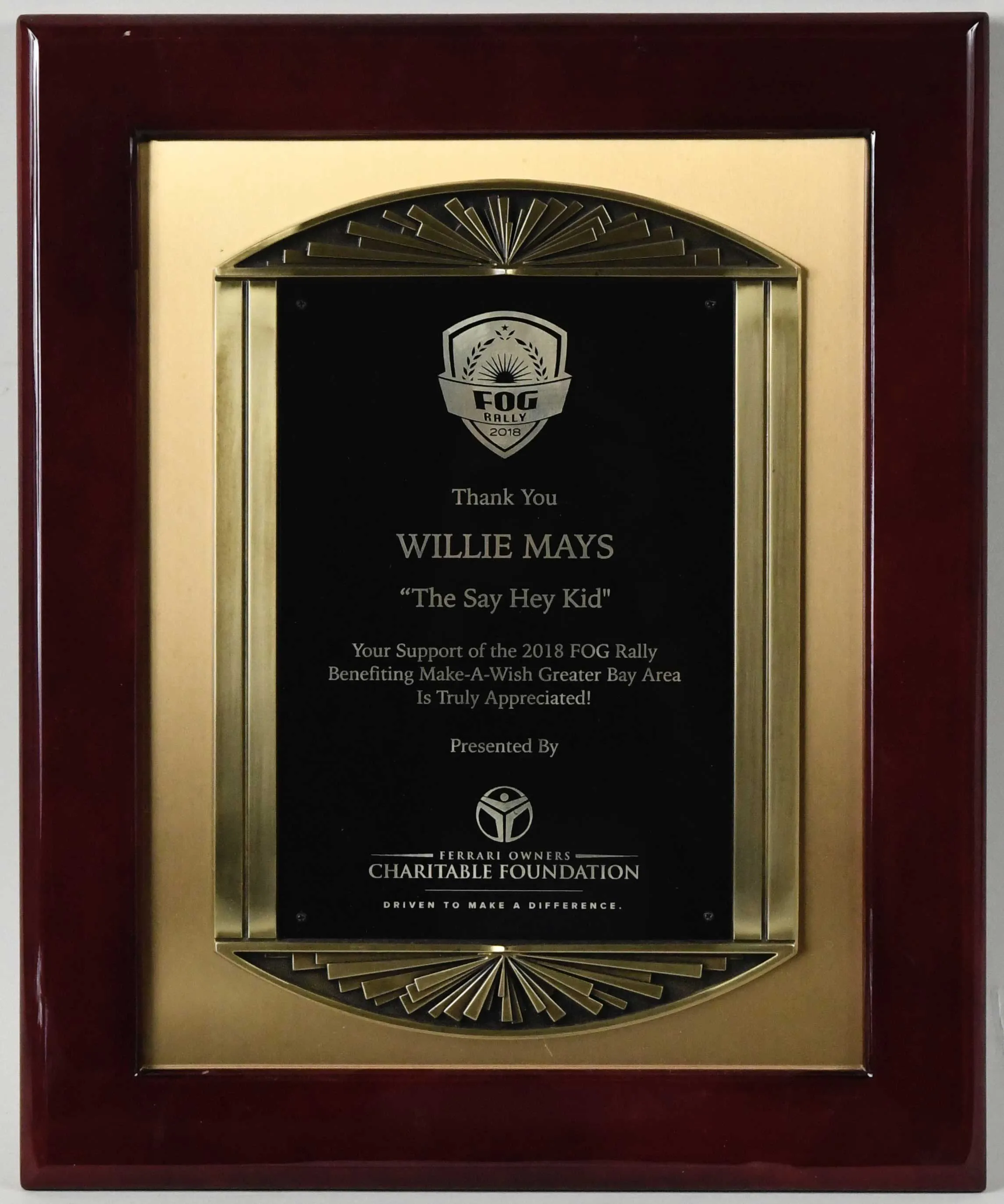 "2018 Willie Mays Greater Bay Area Ferrari Owners and...