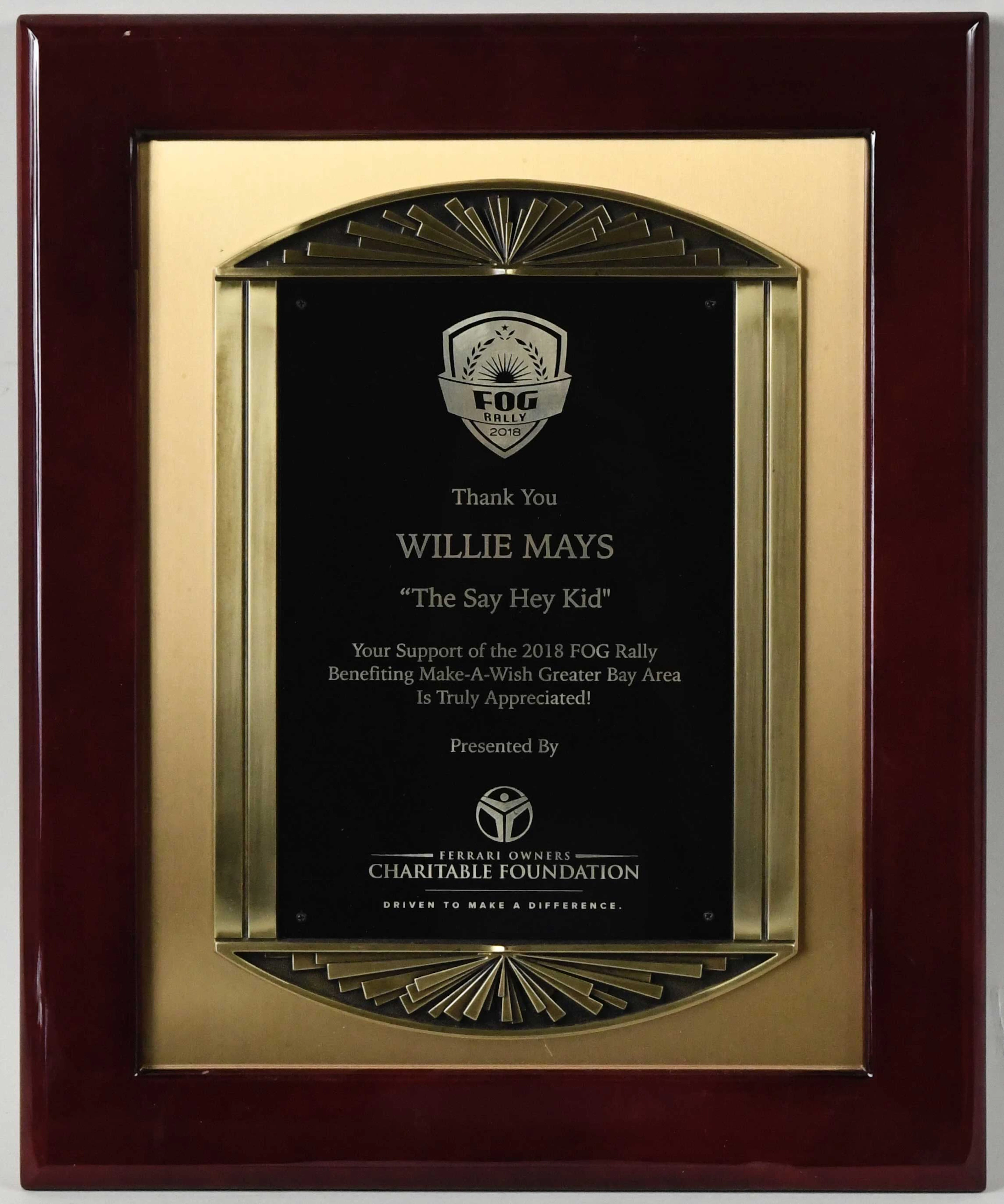 "2018 Willie Mays Greater Bay Area Ferrari Owners and...