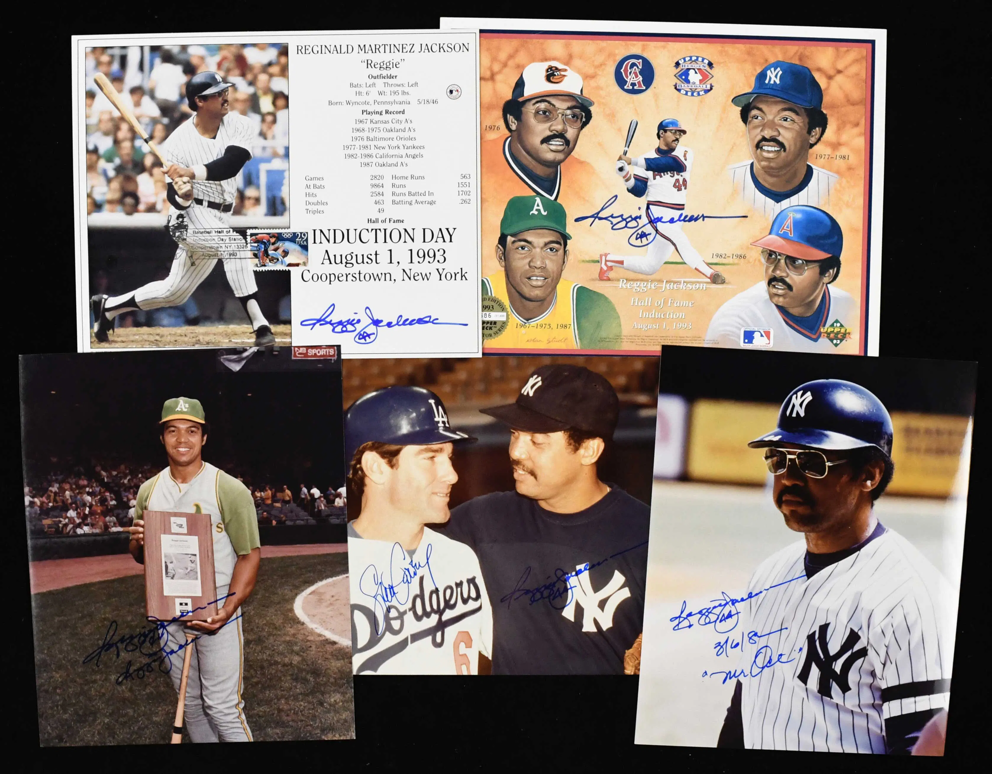 "Lot of (7) Reggie Jackson autographed photos and other...