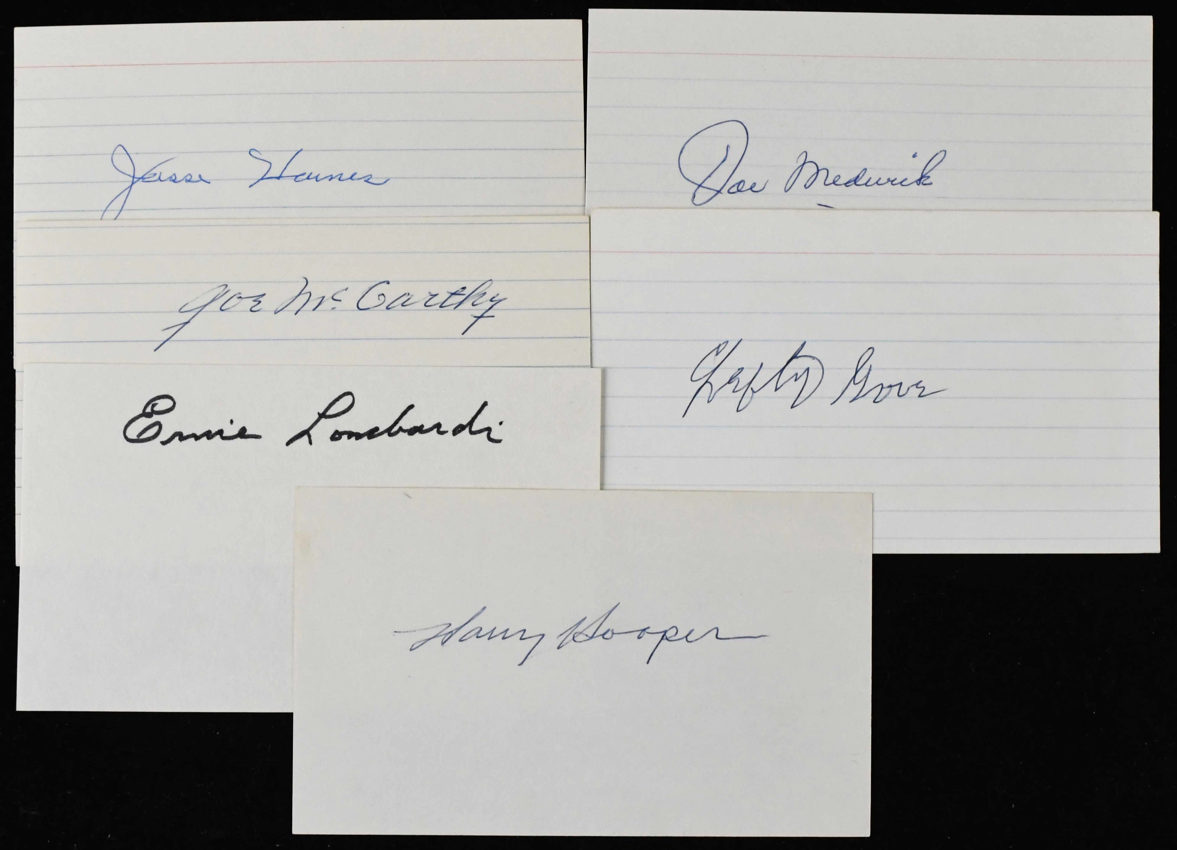 "Lot of (15) Baseball Hall of Famer autographed index...