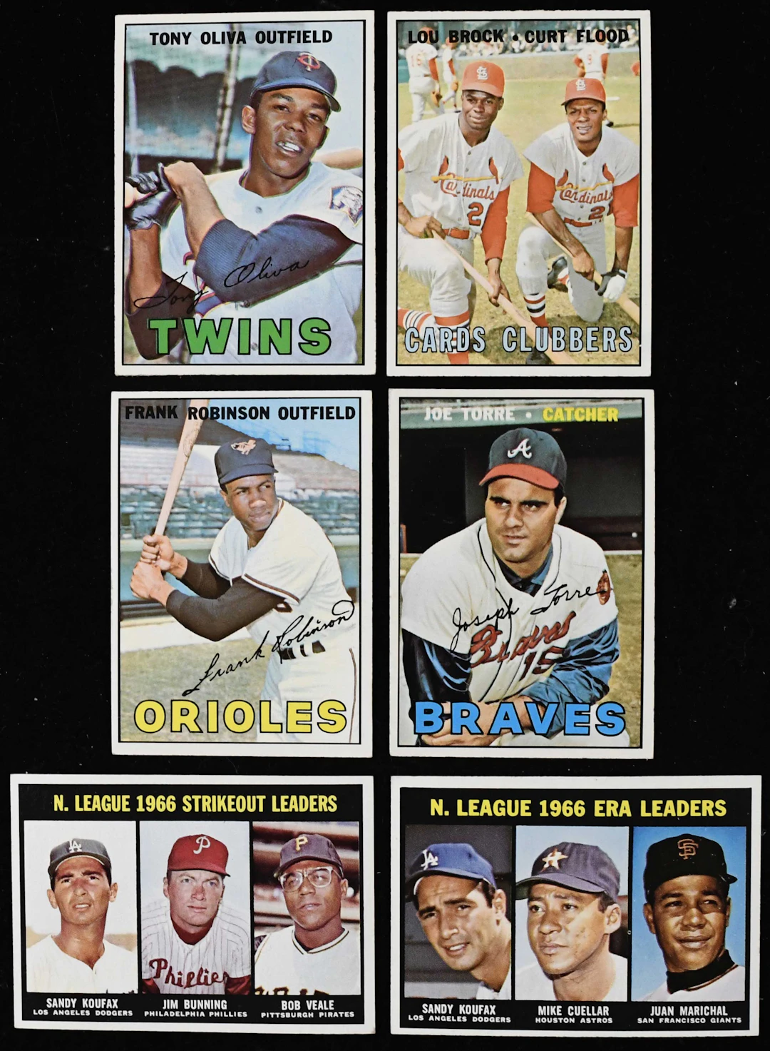"Clean lot of (76) 1967 Topps cards with stars and League Leaders (VG-EX/MT)