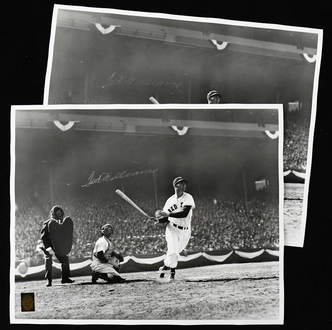 "Lot of (2) Ted Williams signed 16""x20"" photographs - Green Diamond (EX/MT)